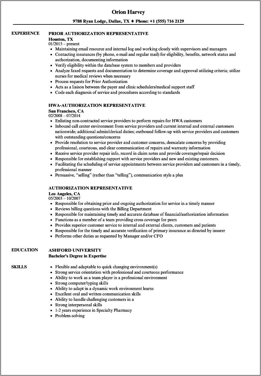 Resume Work Authorization Status Sample