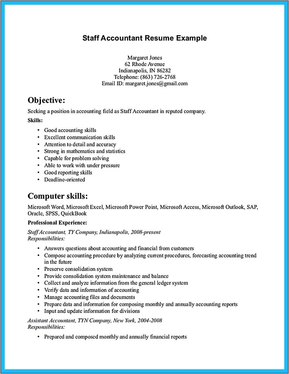 Resume Writing For Accounting Jobs