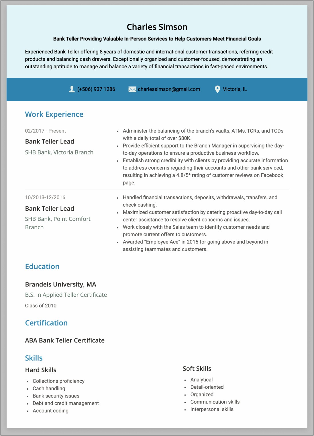 Resume Writing For Banking Jobs