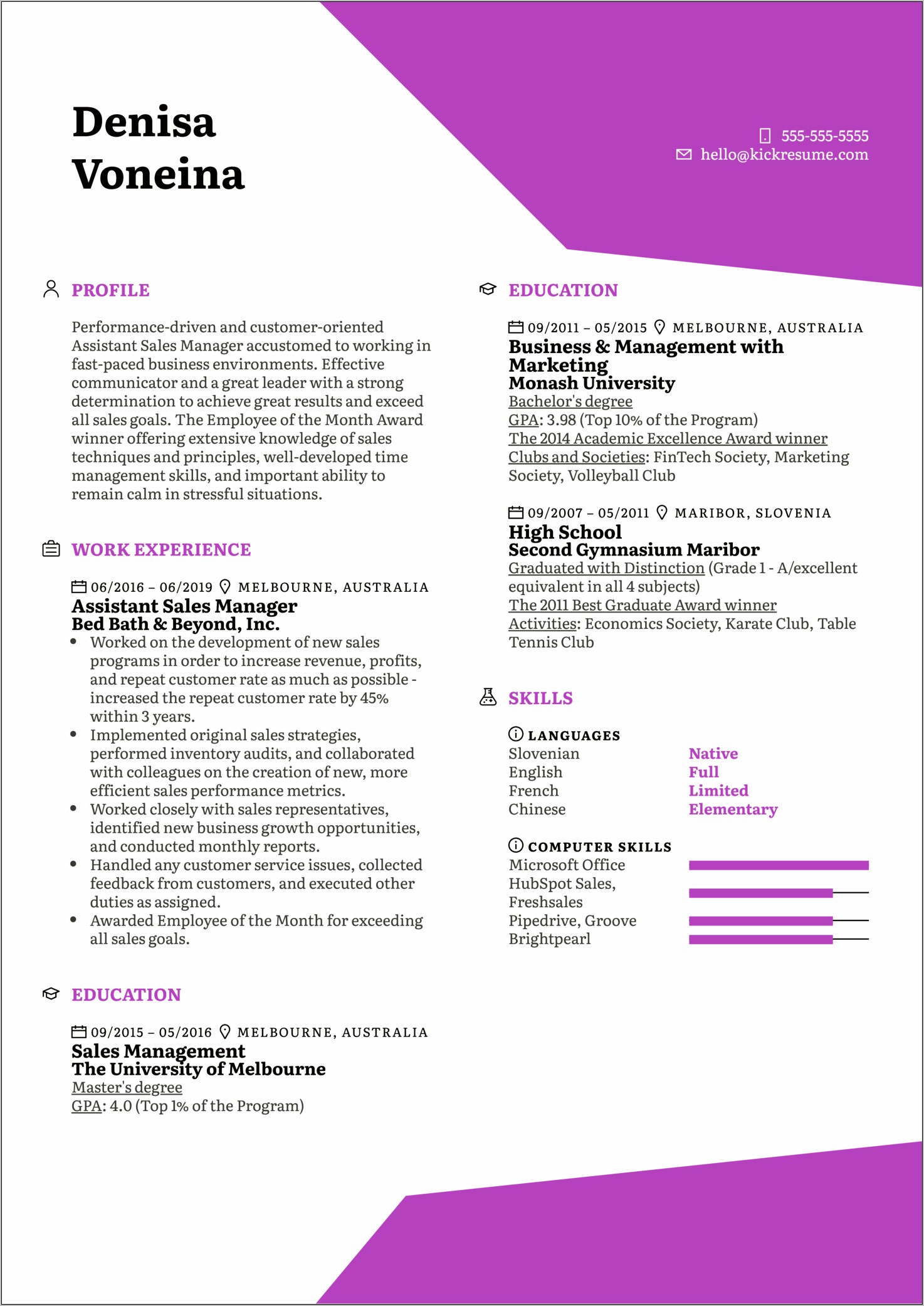 Retail Assistant Management Resume Examples