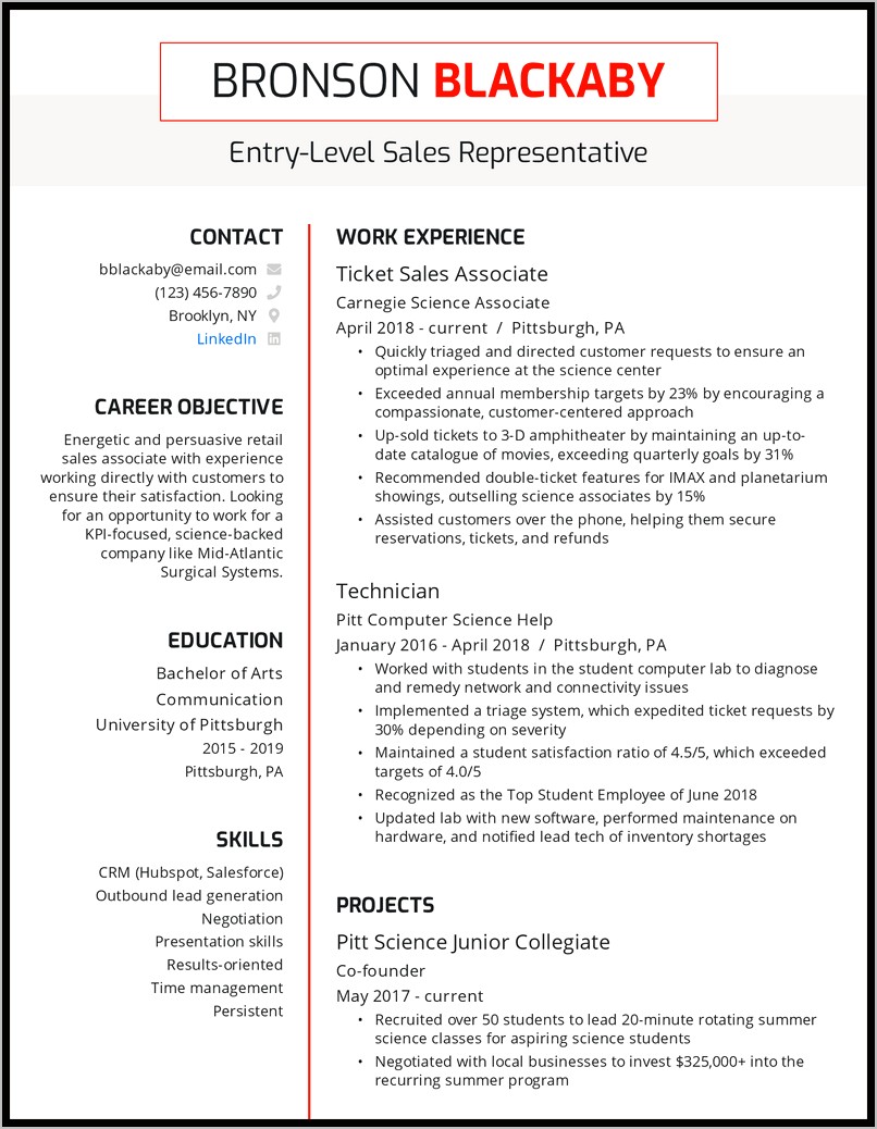 Retail Sales Consultant Resume Objective