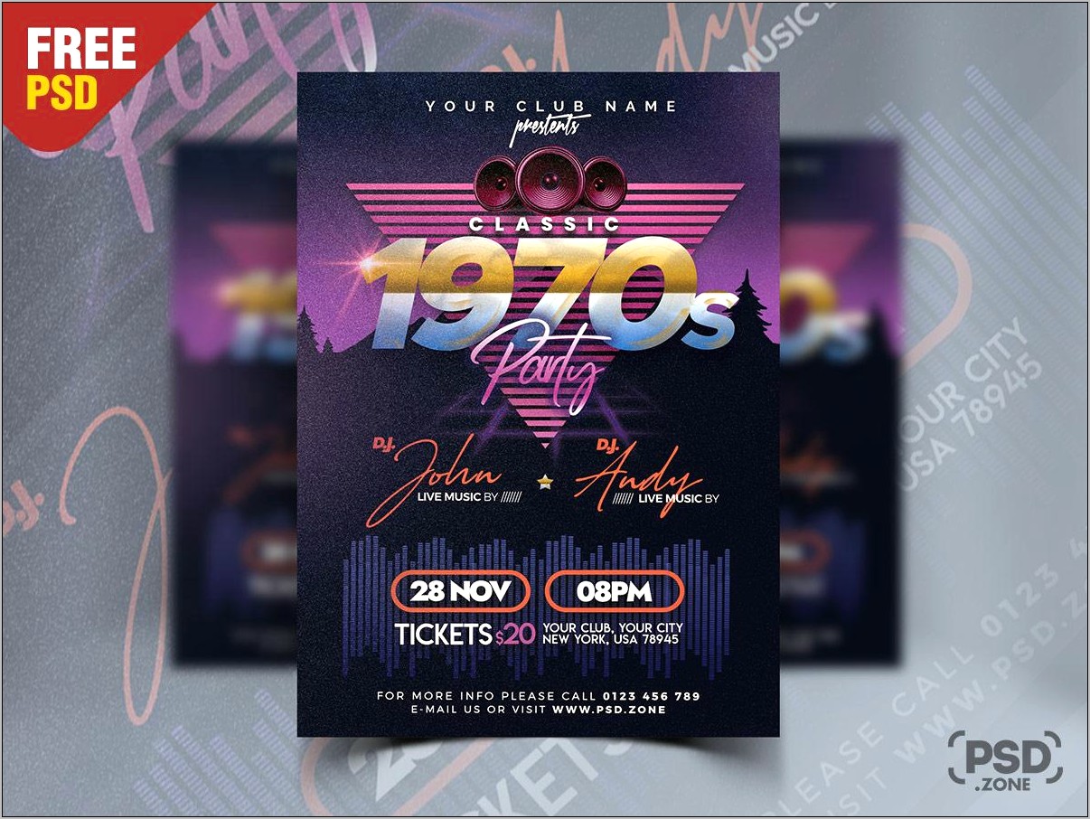 Retro Party Free Flyer Psd Template Facebook Cover