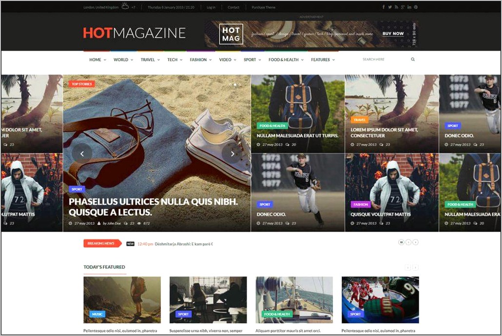 Revija Premium Blog Magazine Html Template Free Download