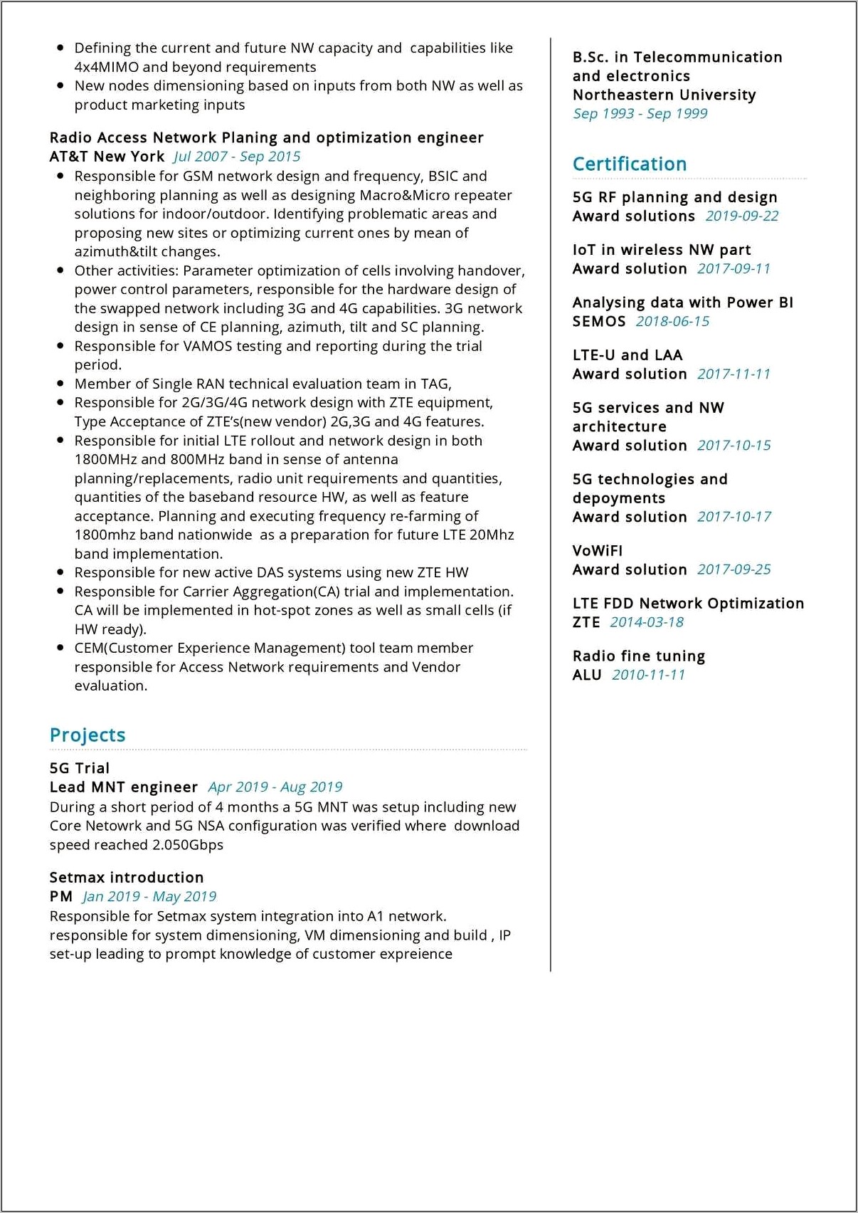 Rf Engineer Resume Objective Sample