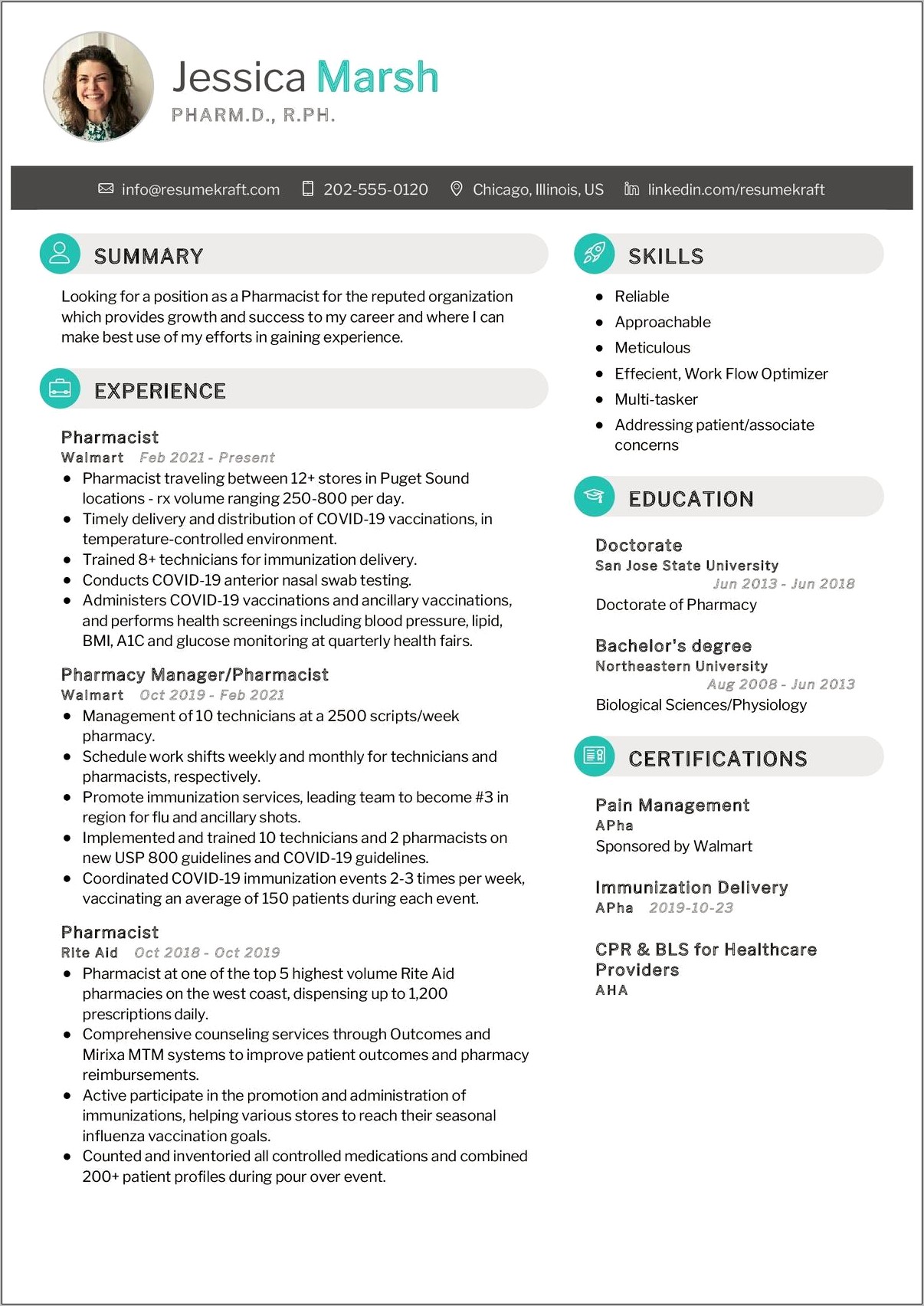 Rite Aid Store Manager Resume