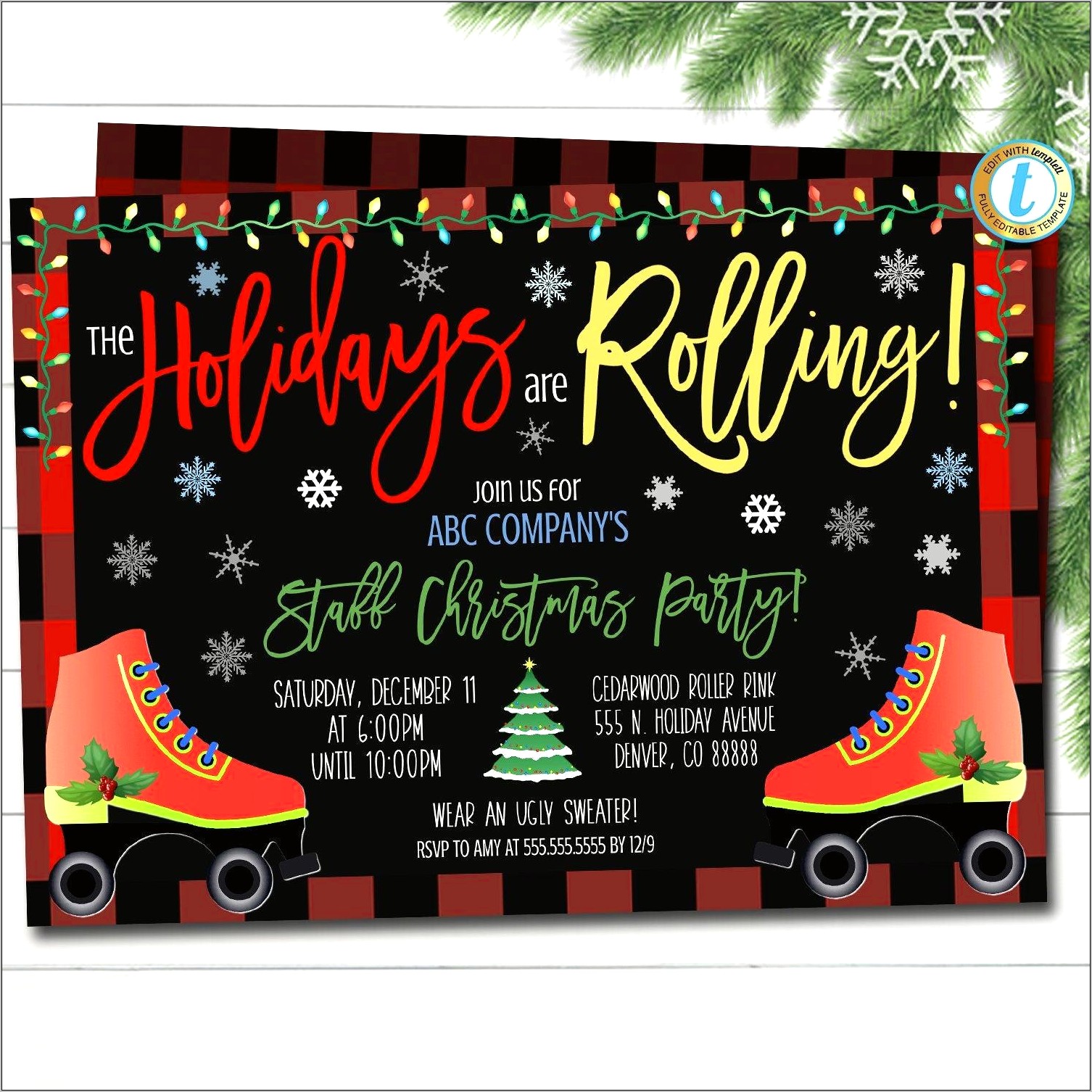 Roller Skating Party Invitation Template Free Boy