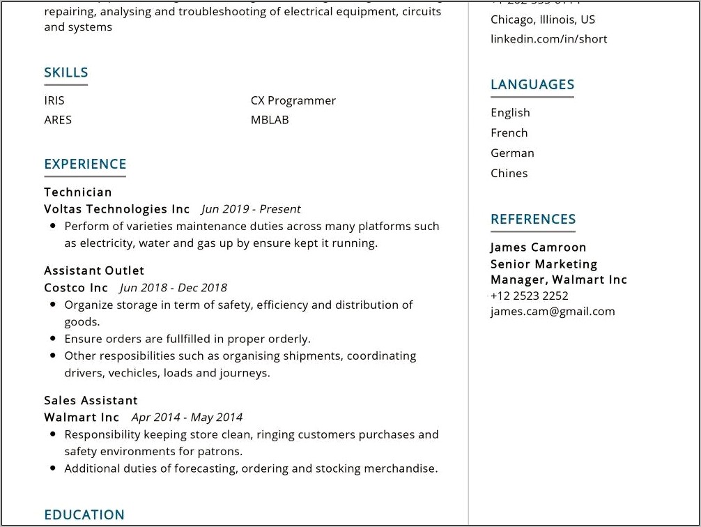 Safety Technician Resume Skills Examples