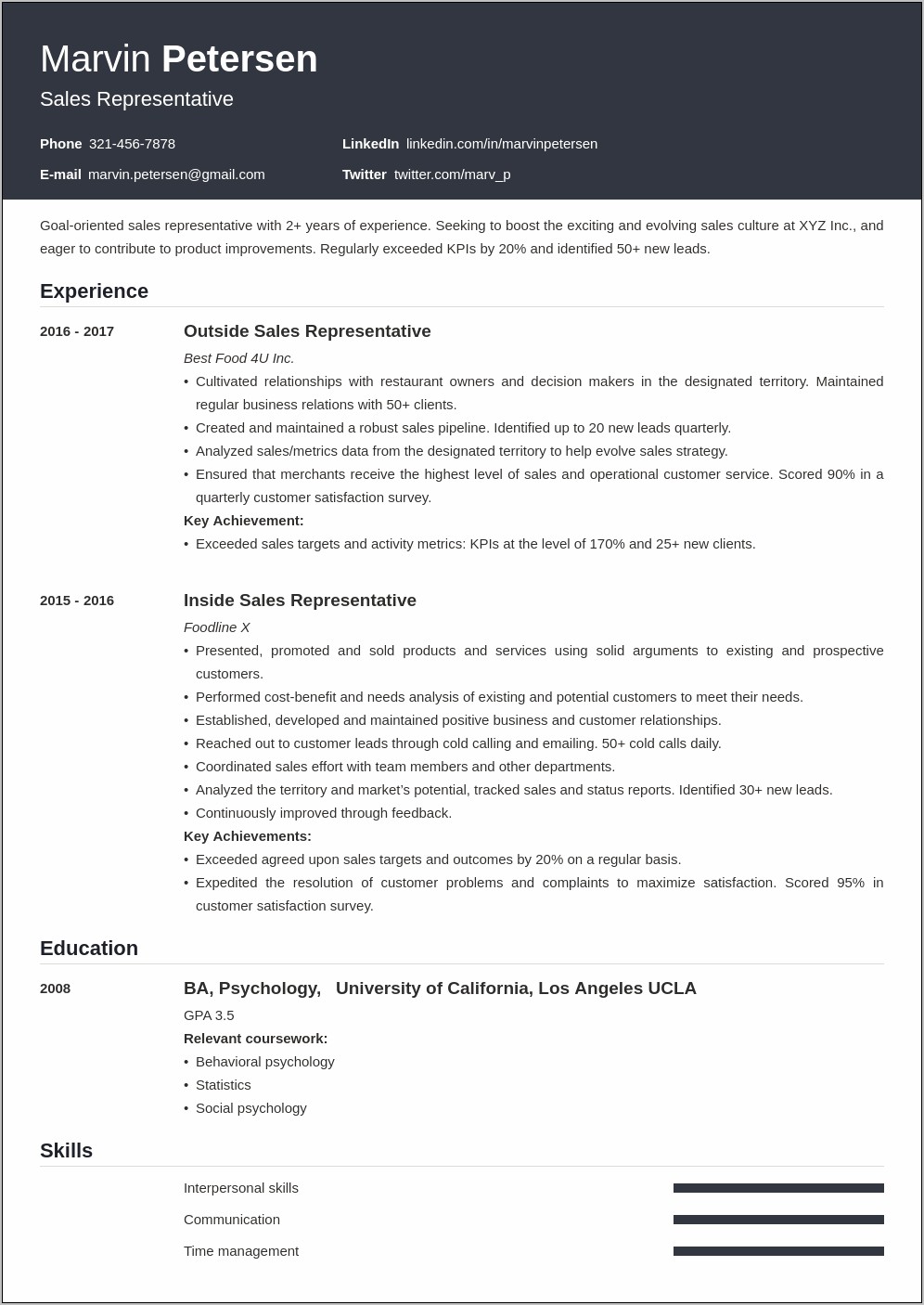 Sales Associate Job Objective Resume