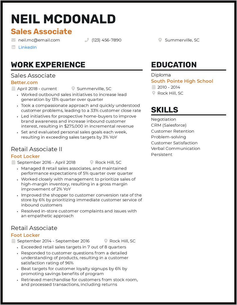 Sales Associate Resume Objective Sample