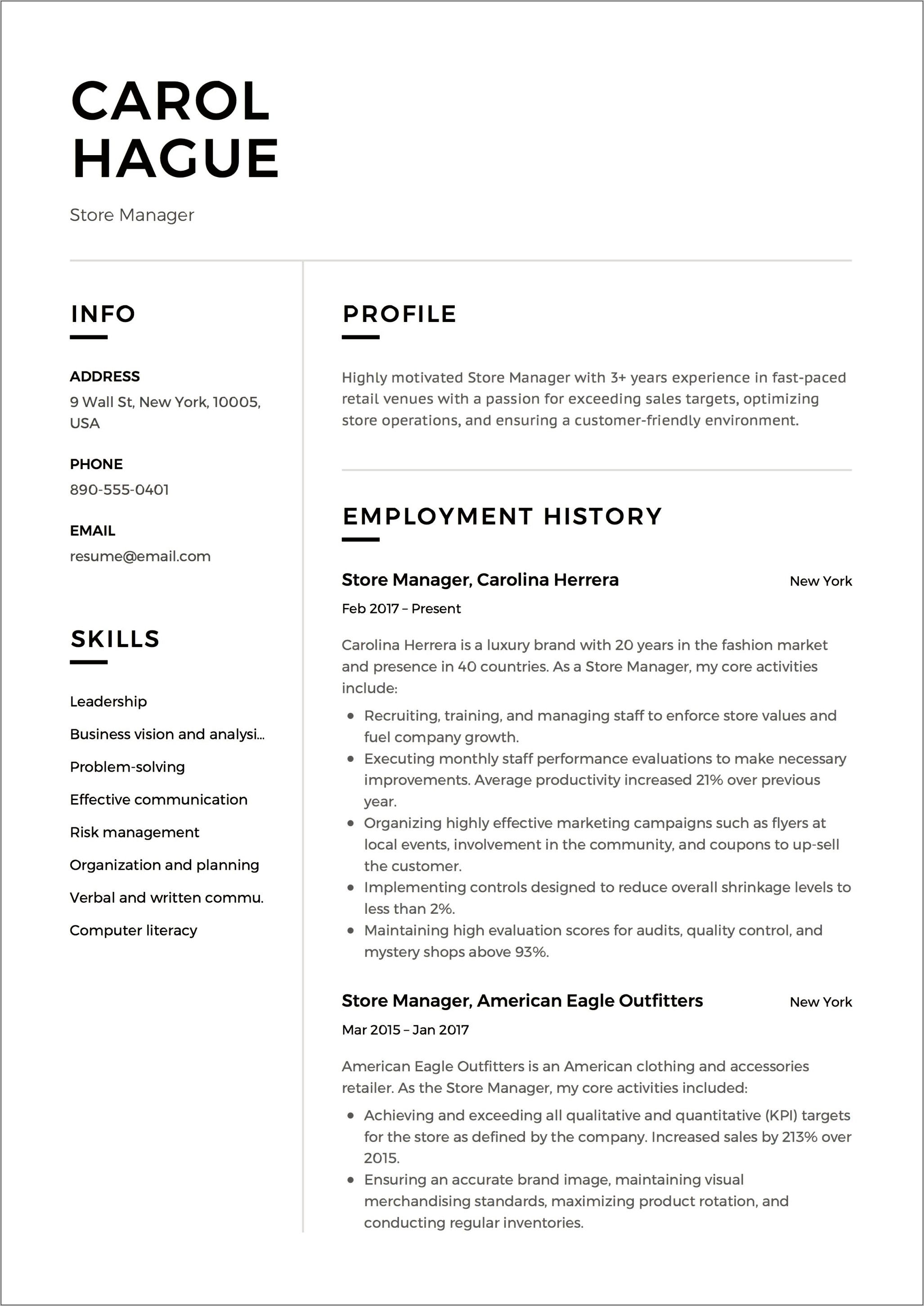 Sales Man Assistant Manager Resume