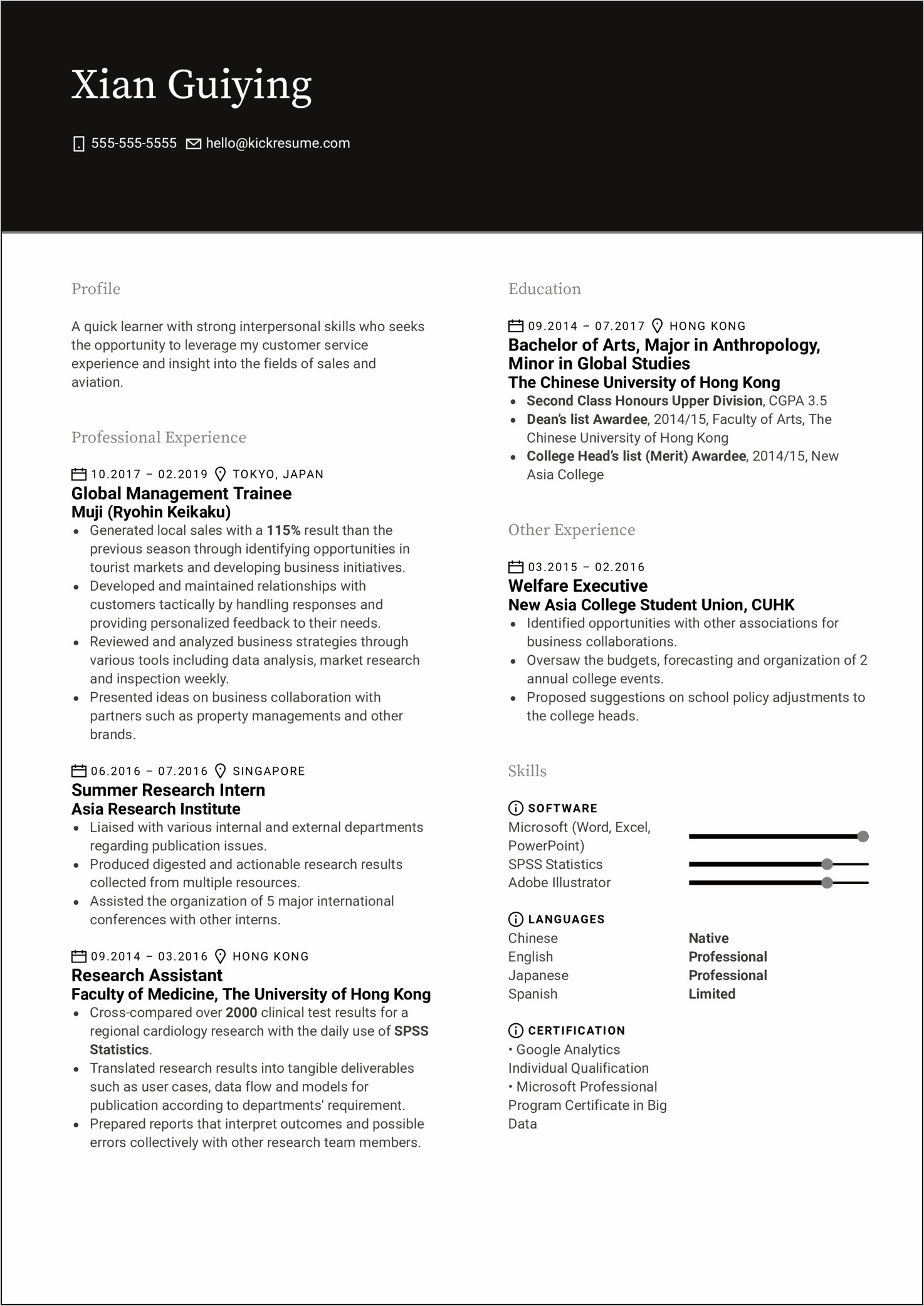 Sales Statistics On Resume Example