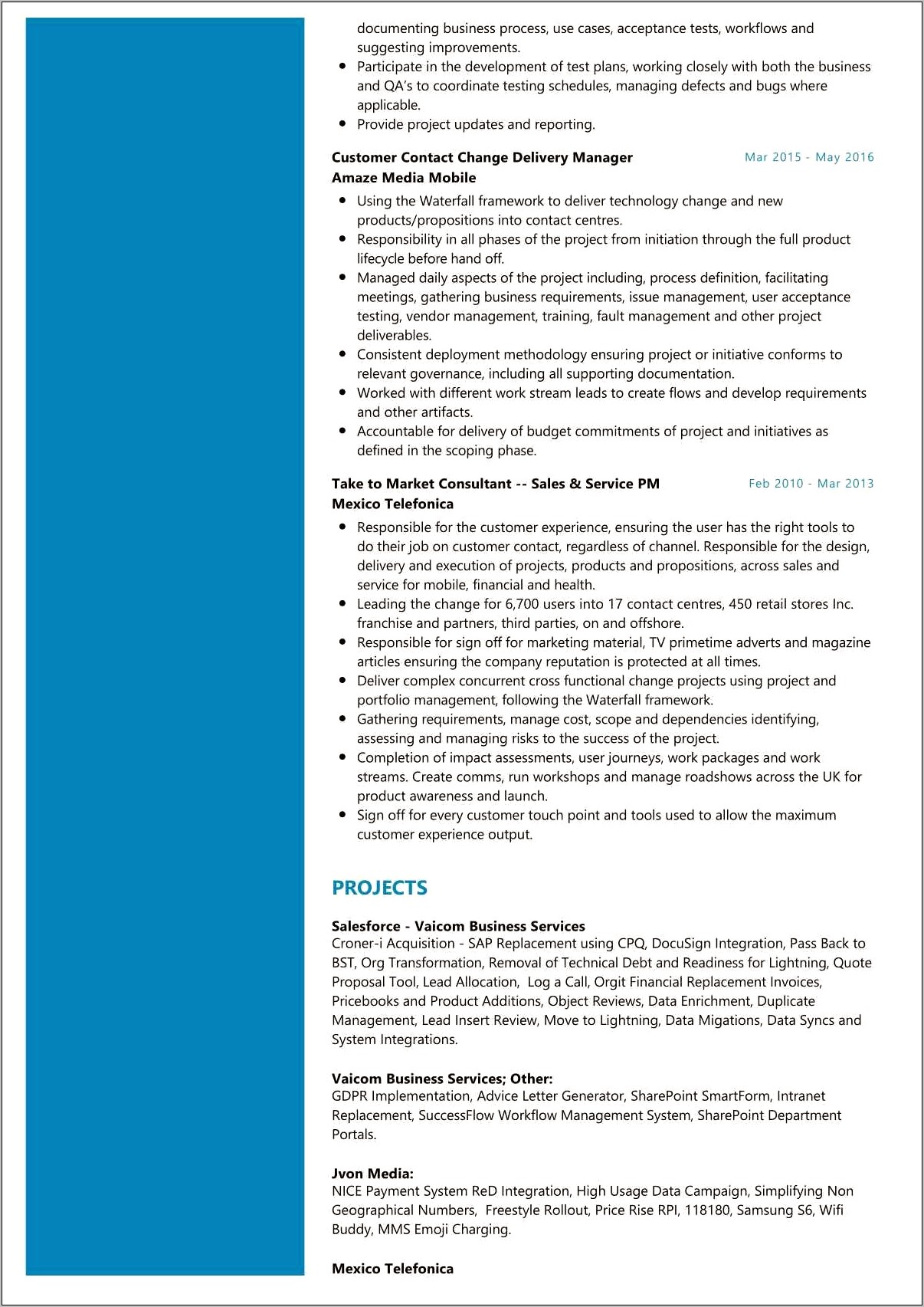 Salesforce Marketo Developer Sample Resume