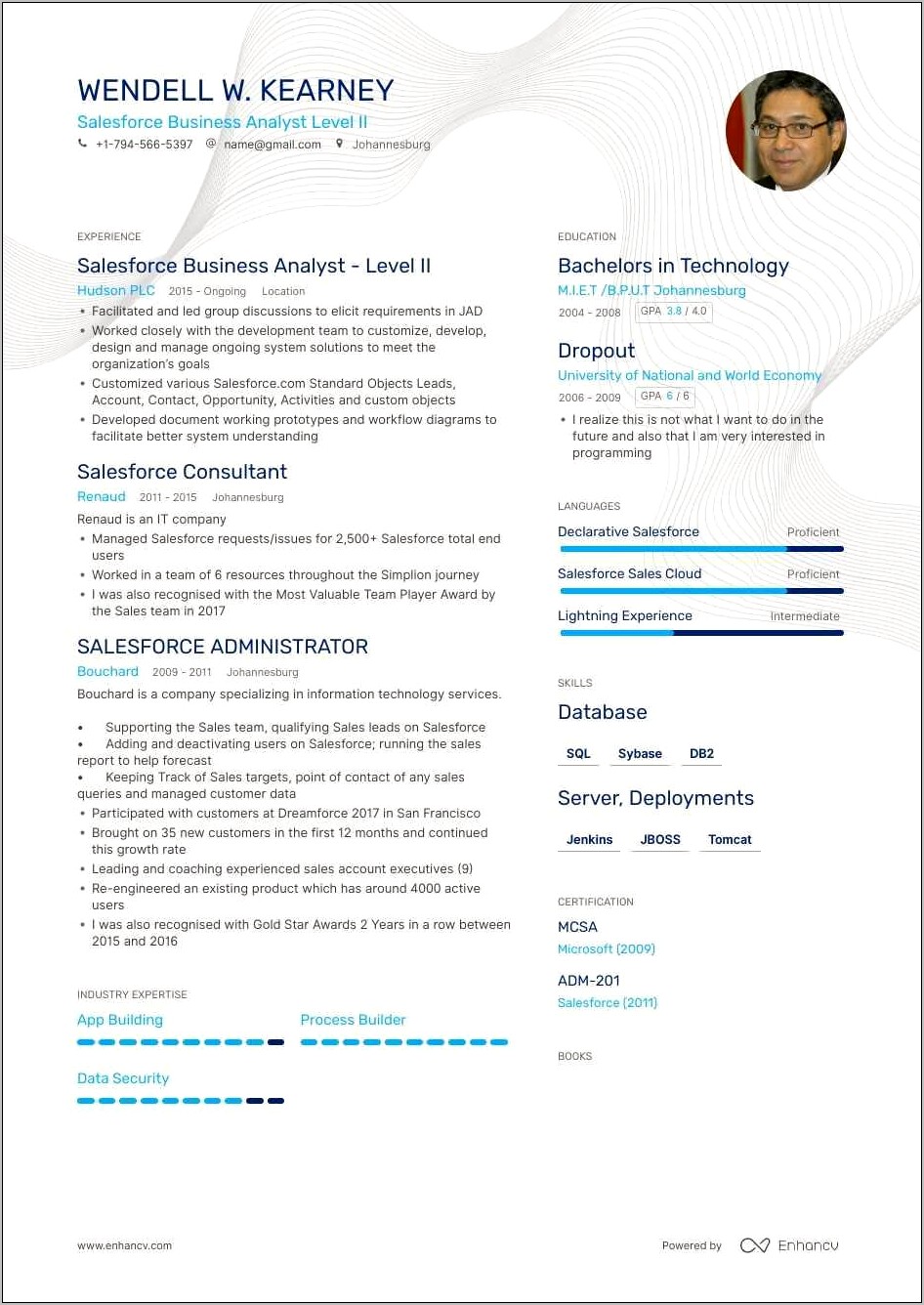 Salesforce Support Analyst Sample Resume