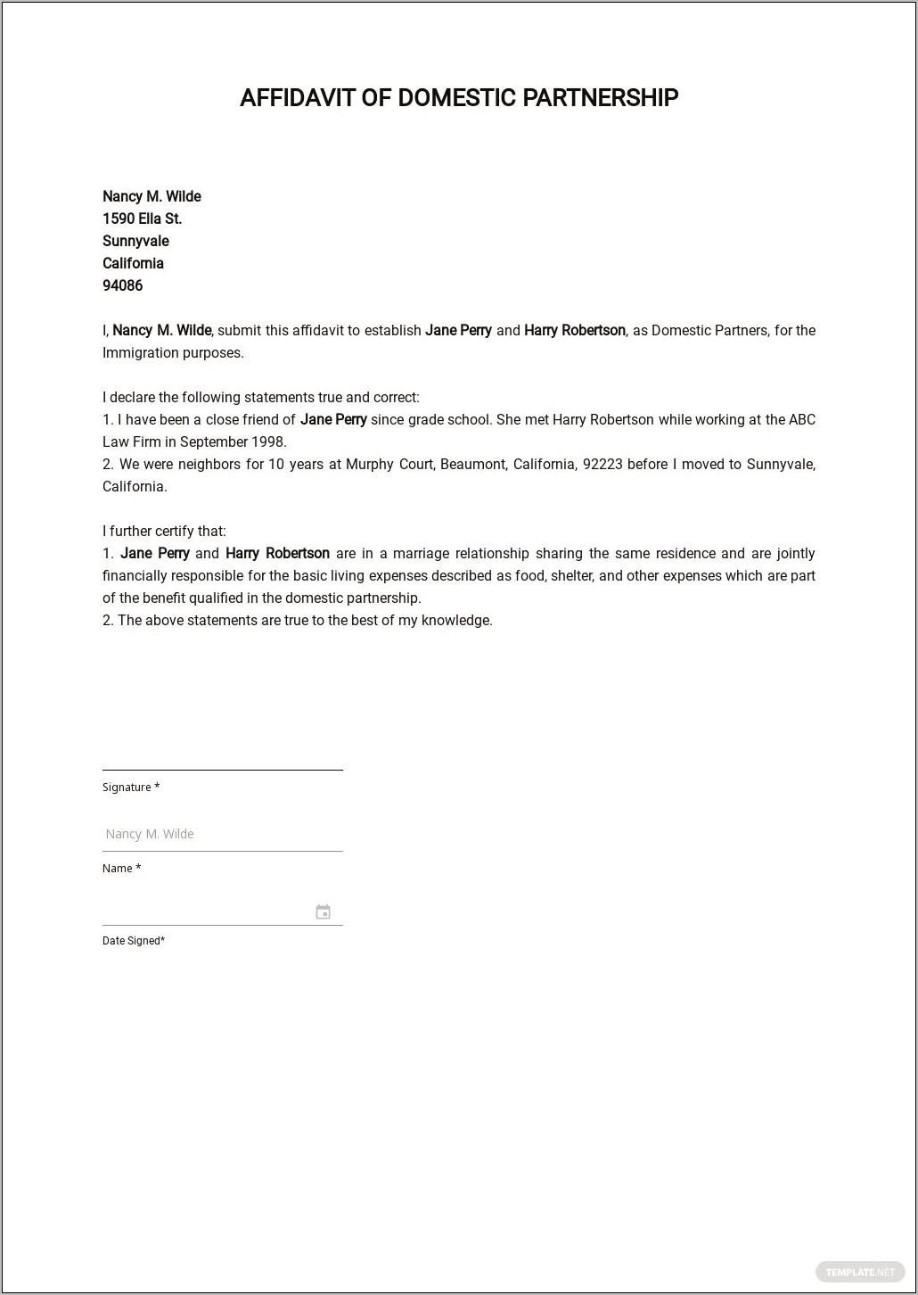 Sample Affidavit Free Sworn Affidavit Letter Template Format