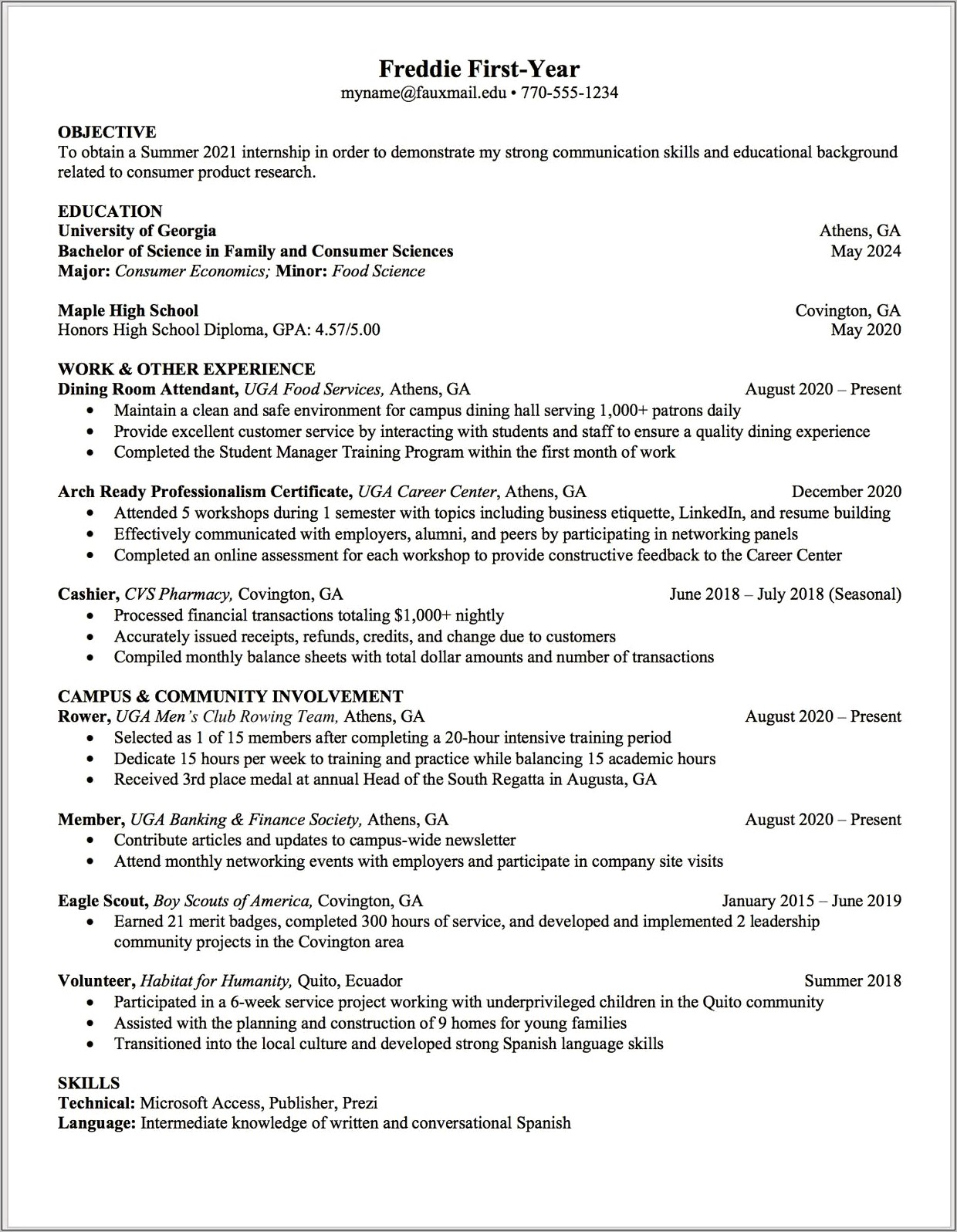 Sample Balanced Resume Format 2018