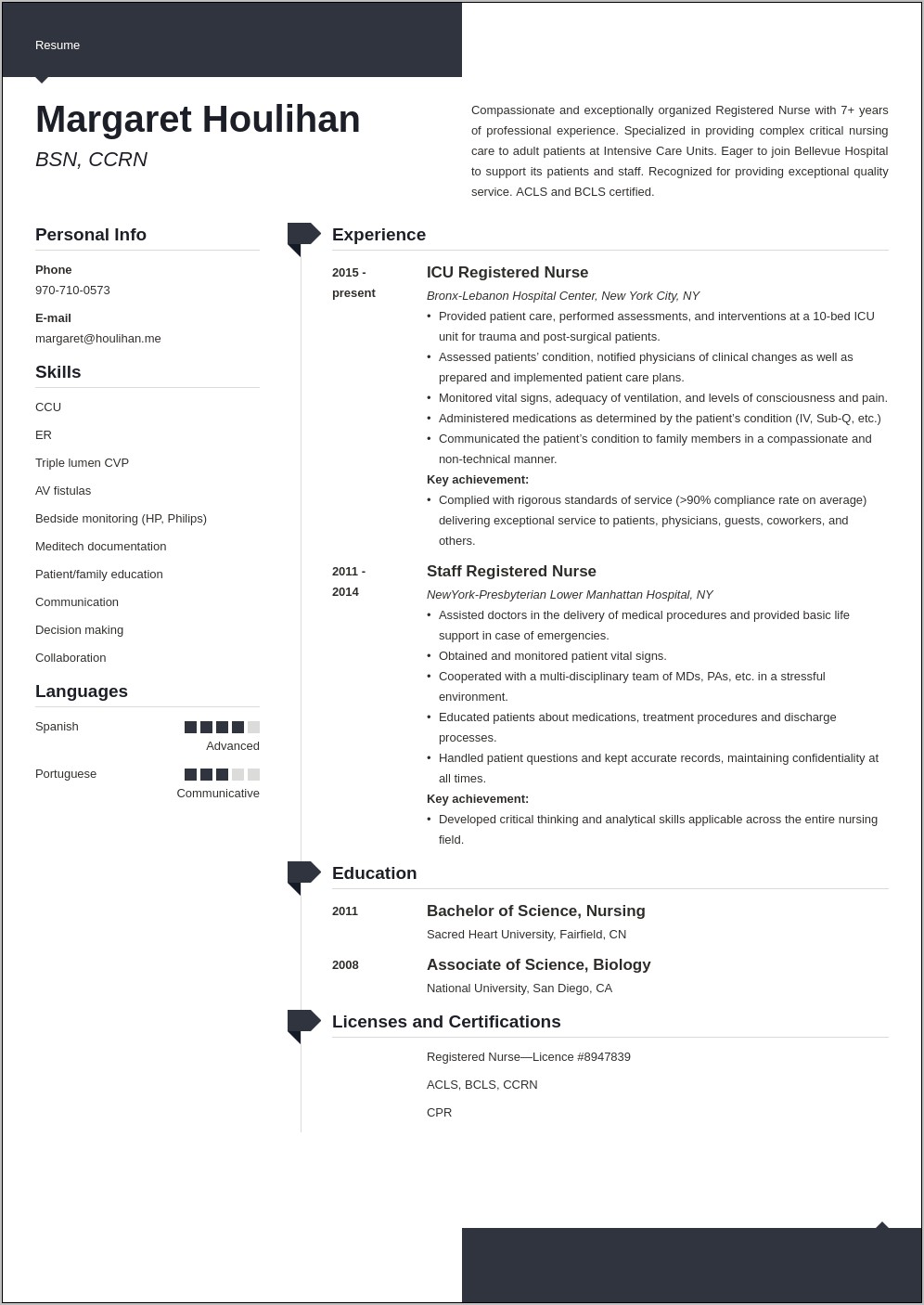 Sample Cardiac Icu Nurse Resume