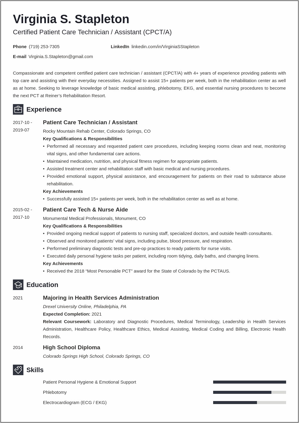 Sample Certified Medication Passer Resume