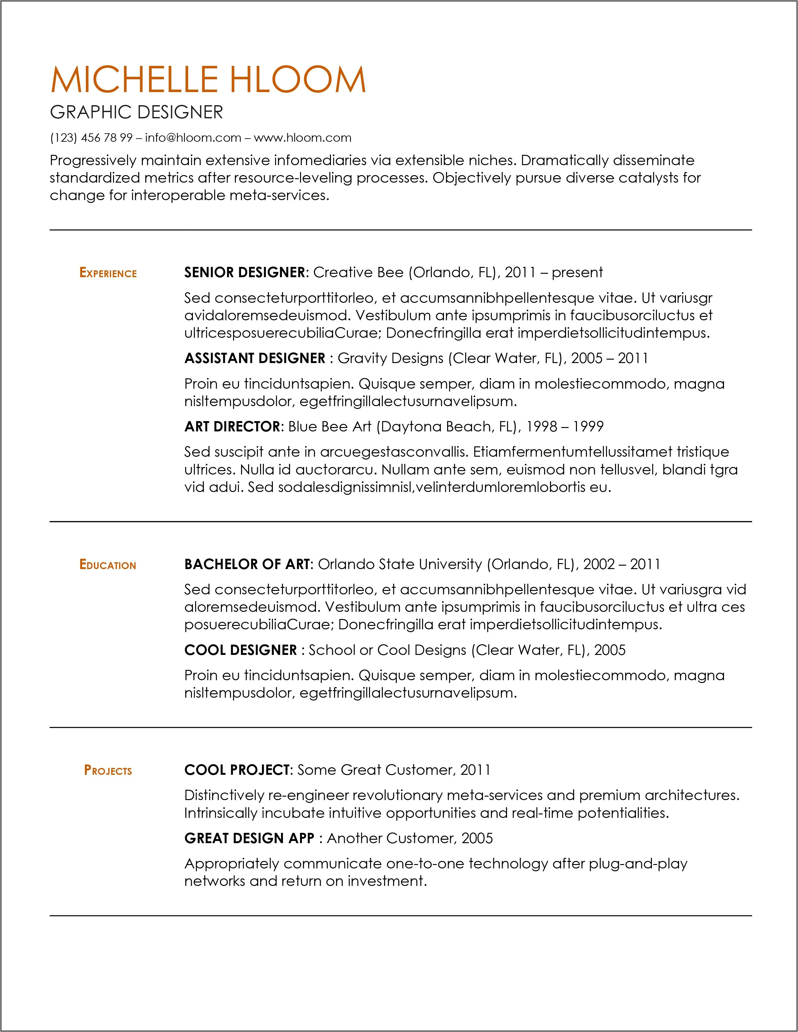 Sample Engineering Resume In Word