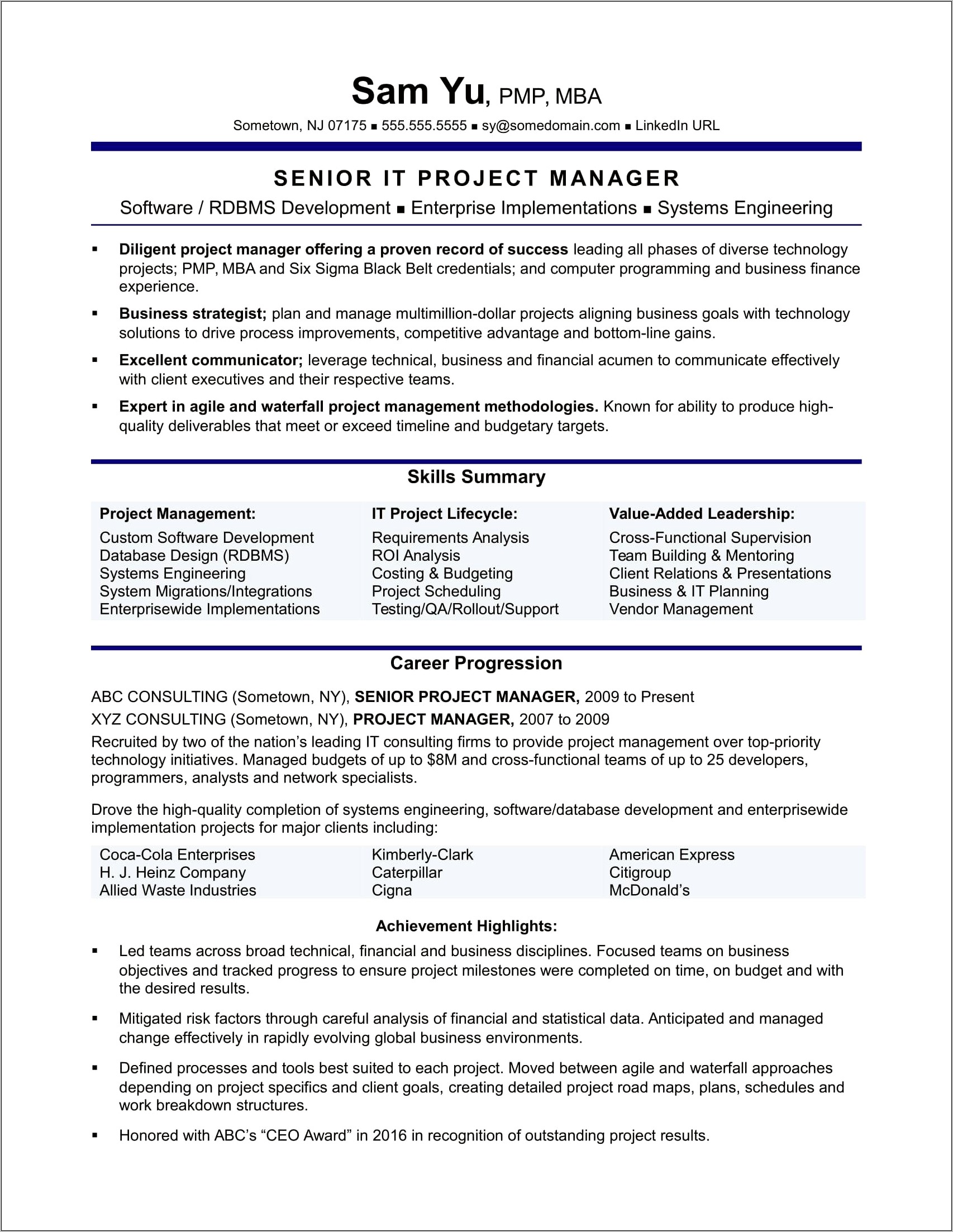 Sample Functional Resume System Analyst