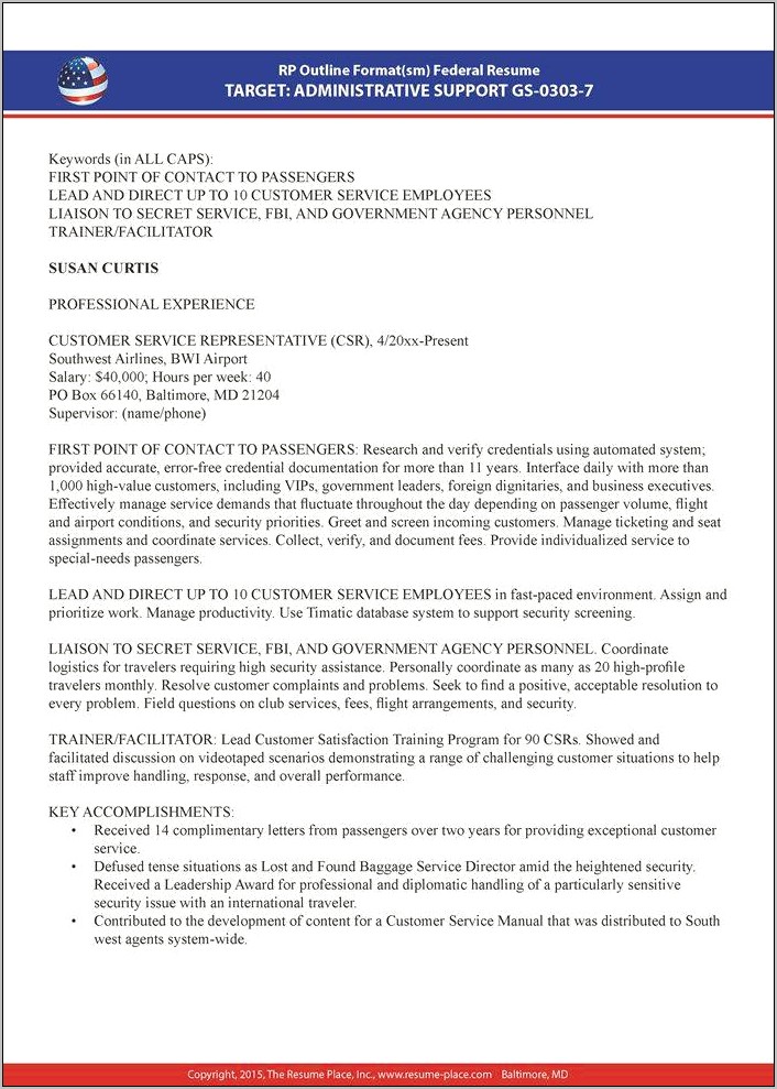 Sample Government Contract Administrator Resume