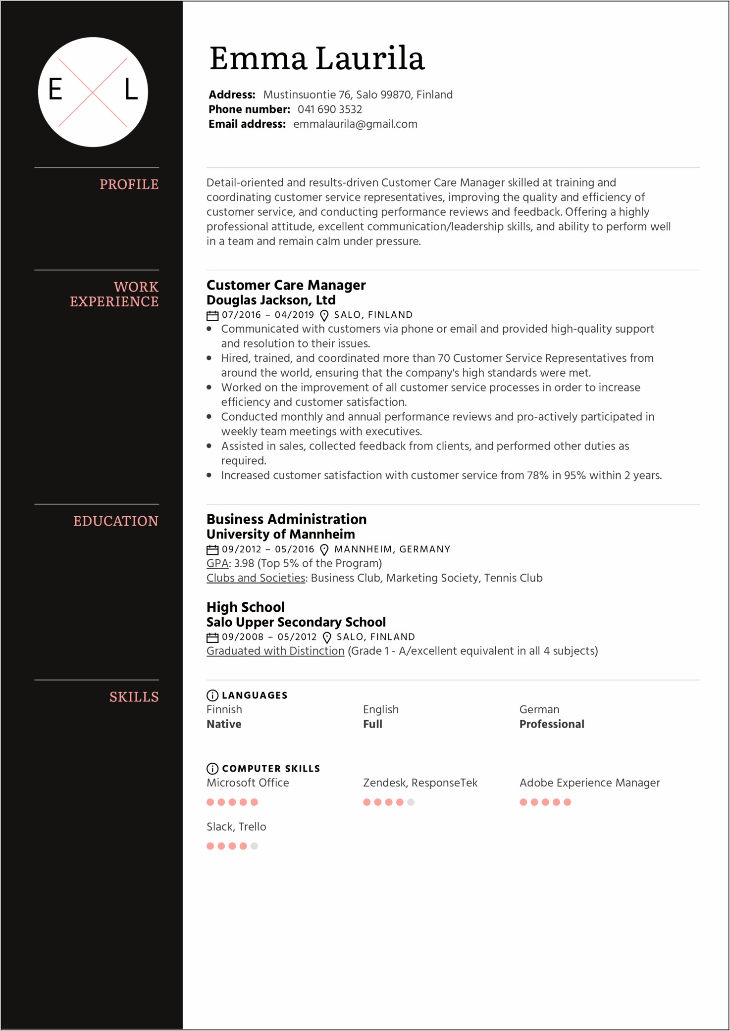 Sample Help Desk Manager Resume