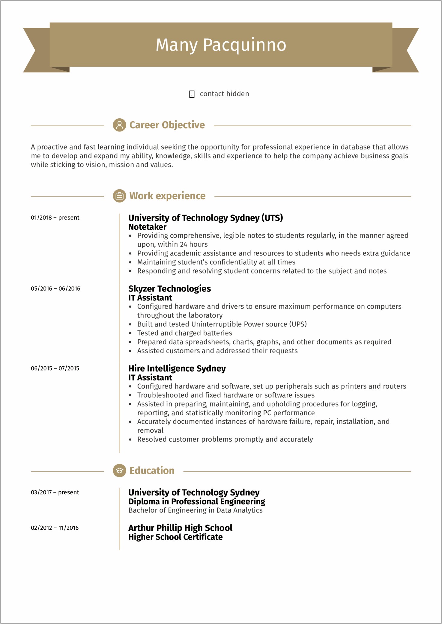 Sample Objective For Business Resume