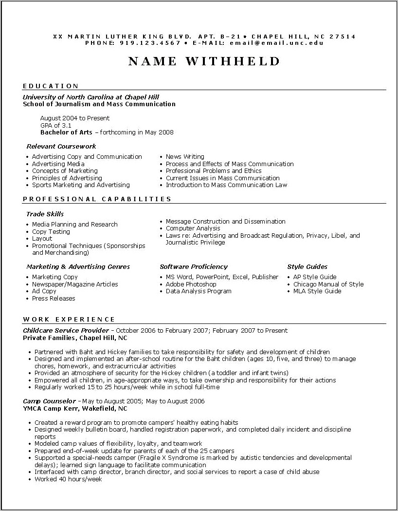 Sample Of Functional Resume Pdf