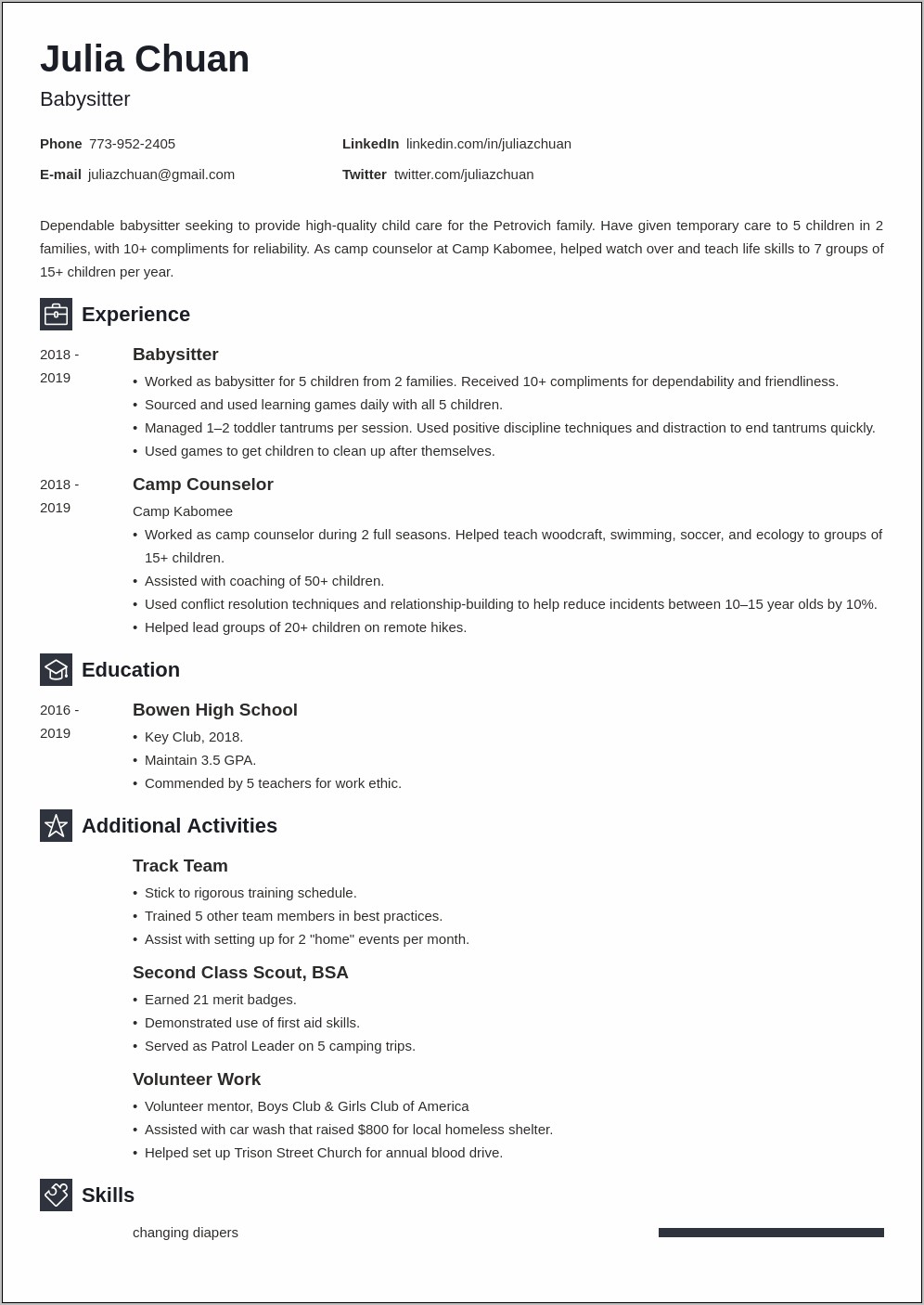 Sample Preschool Teacher Resume Free