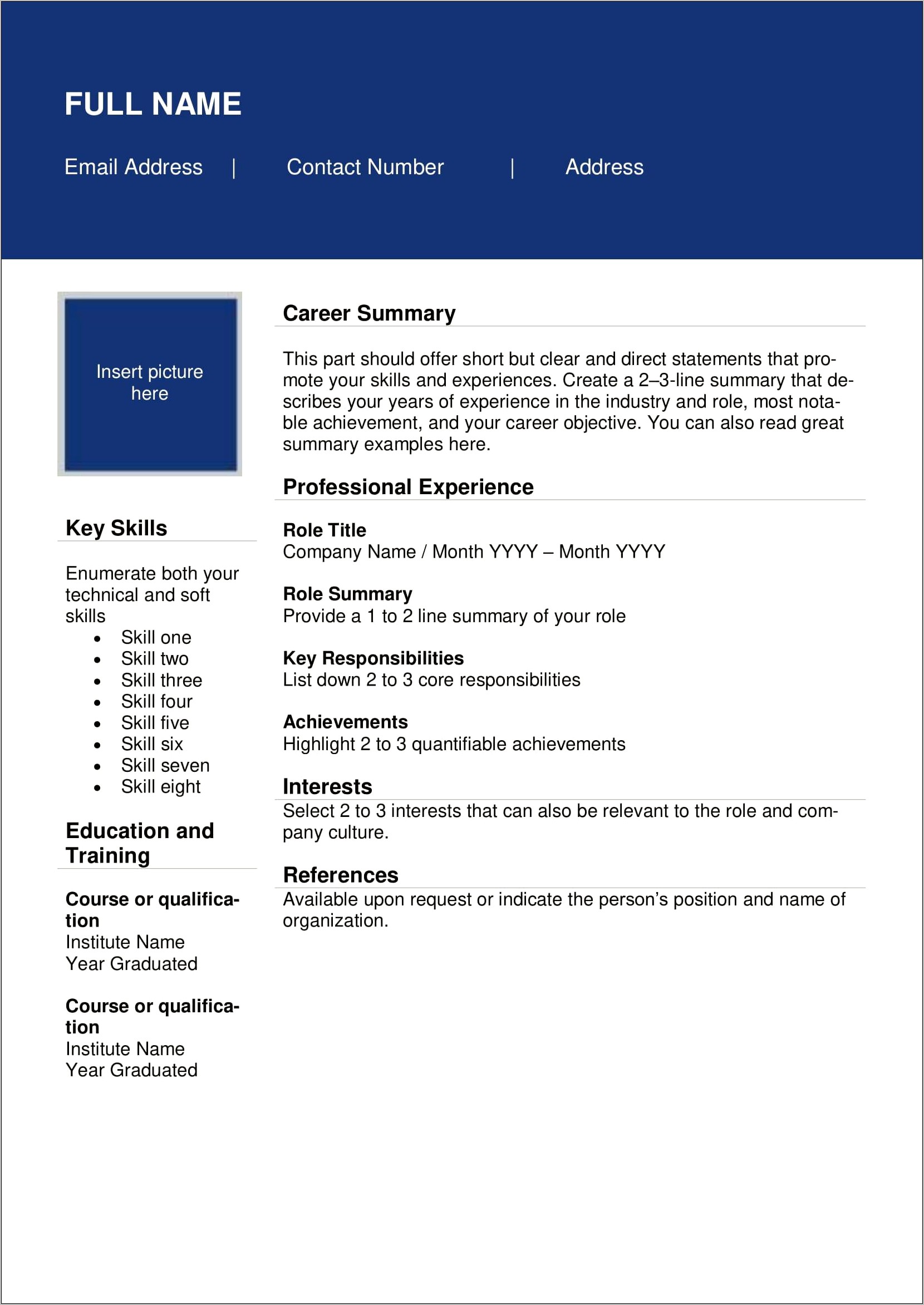 Sample Resume Accounts Assistant Singapore