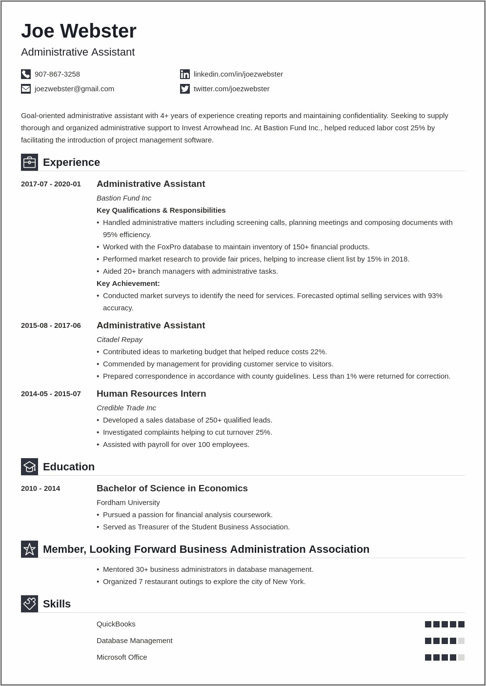 Sample Resume Associate Degree Accounting