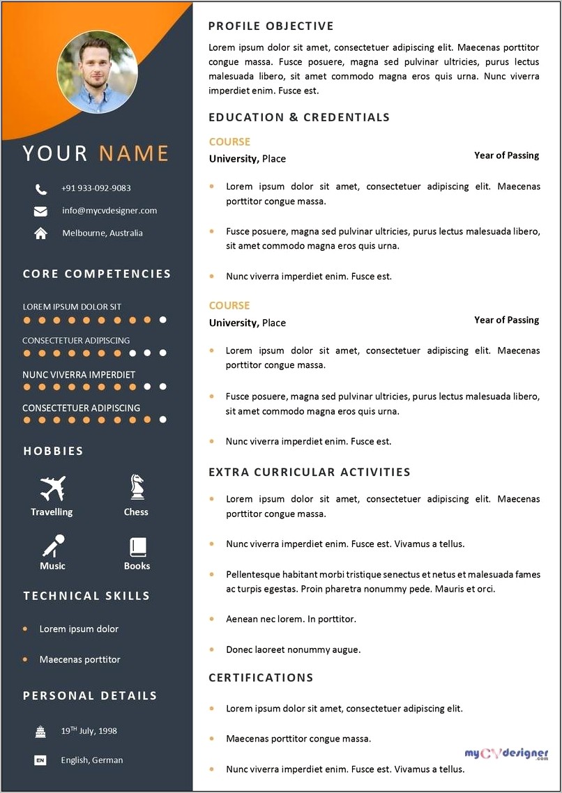 Sample Resume Download In Word