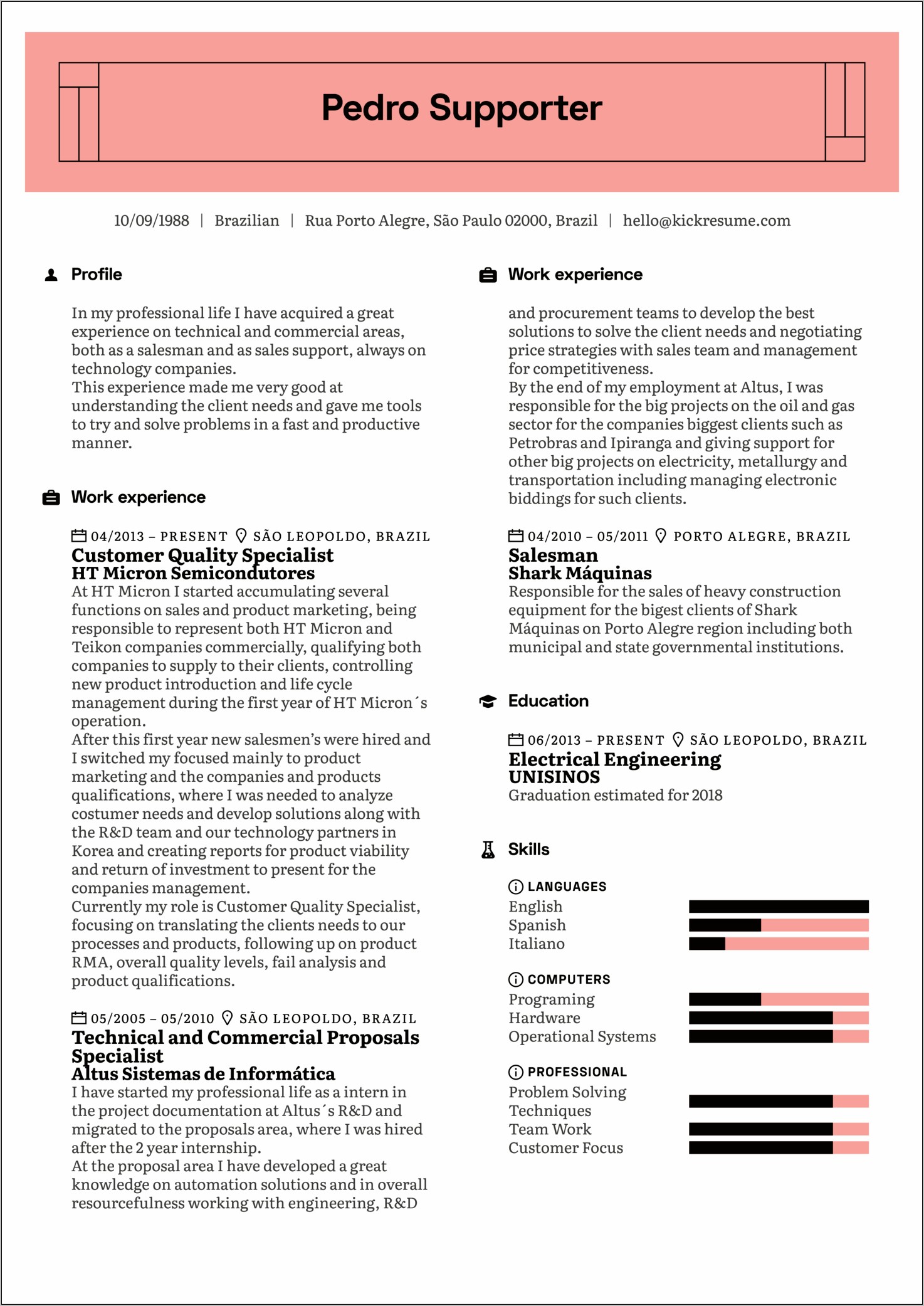 Sample Resume Explaining My Management