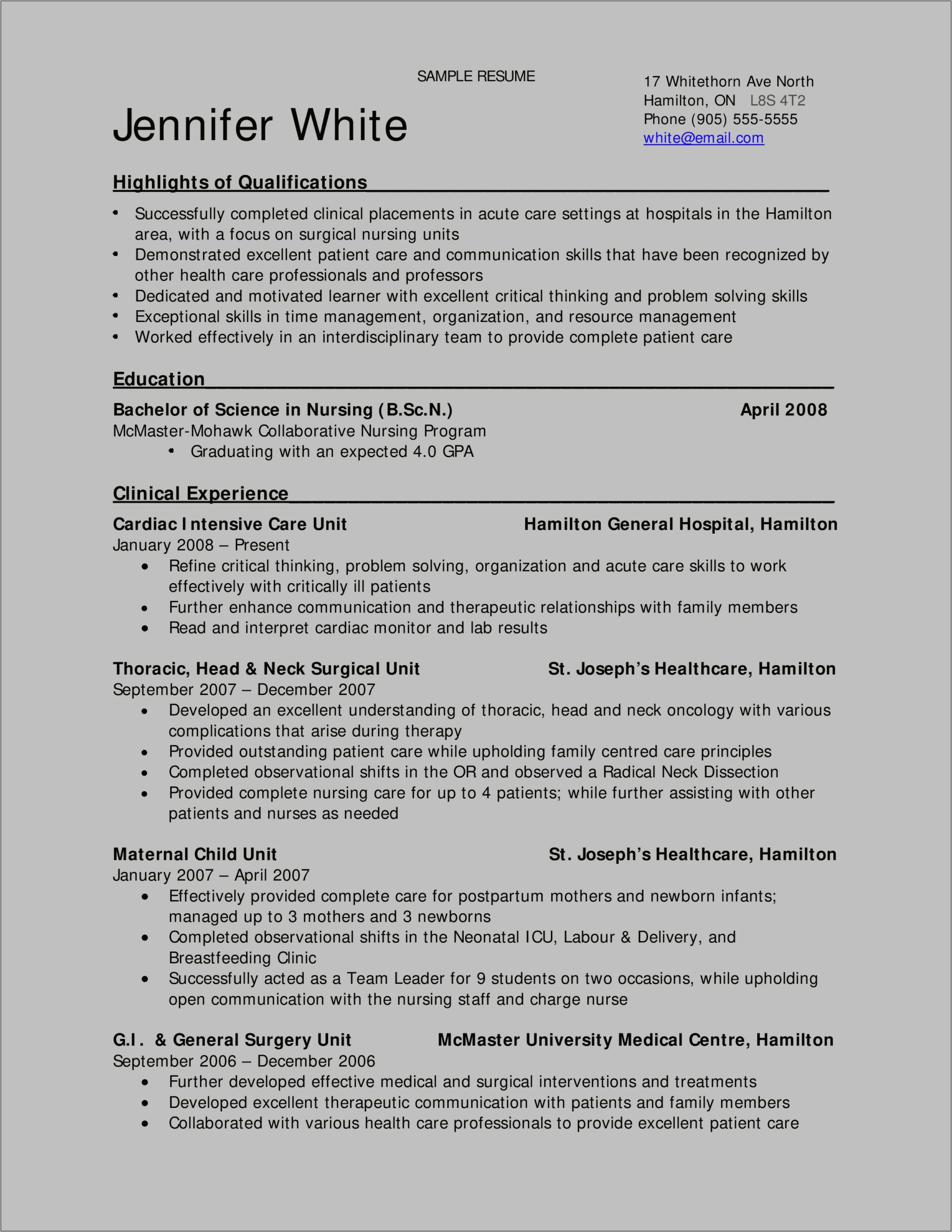 Sample Resume Focus Group Leader