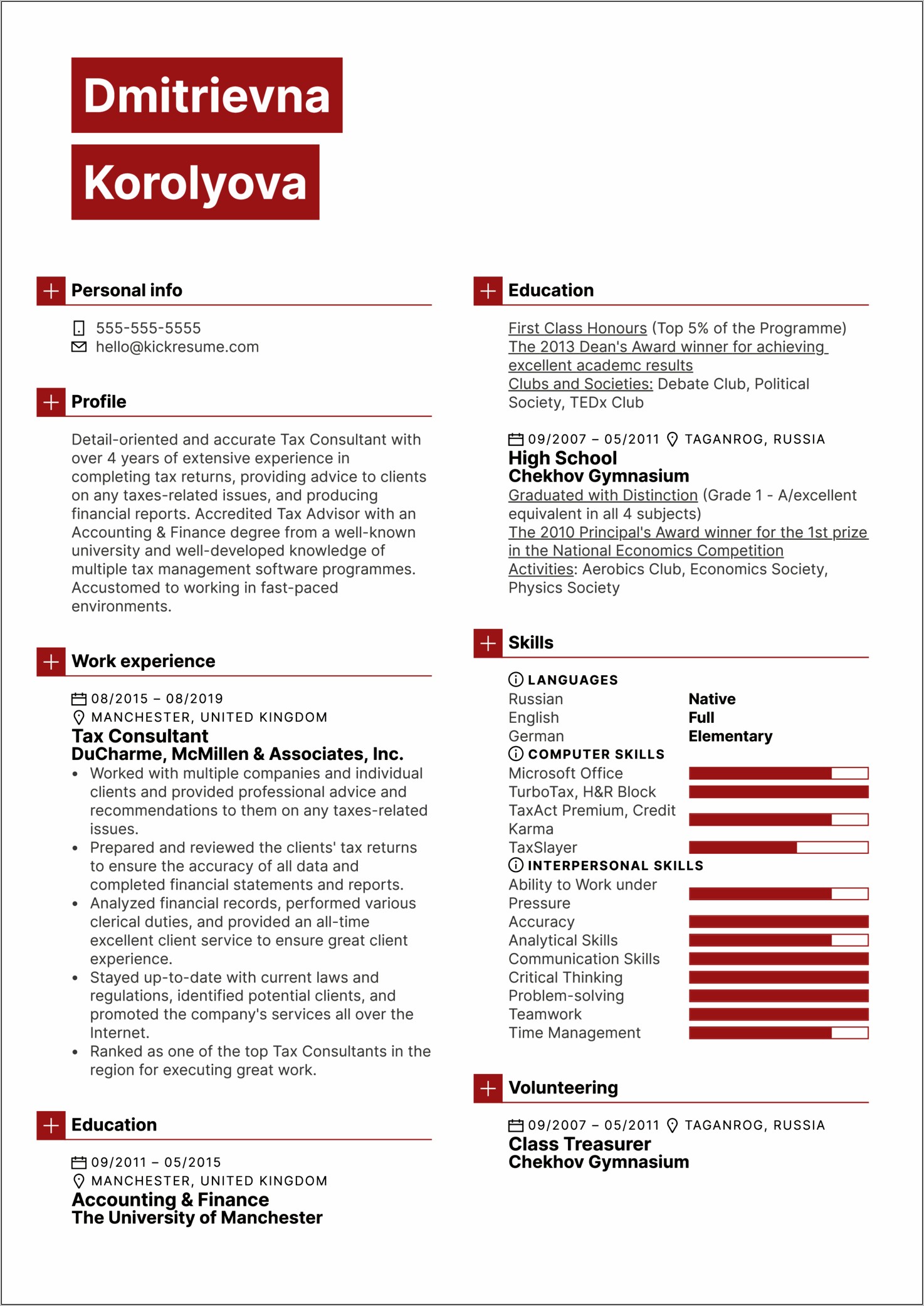 Sample Resume For Advising Management