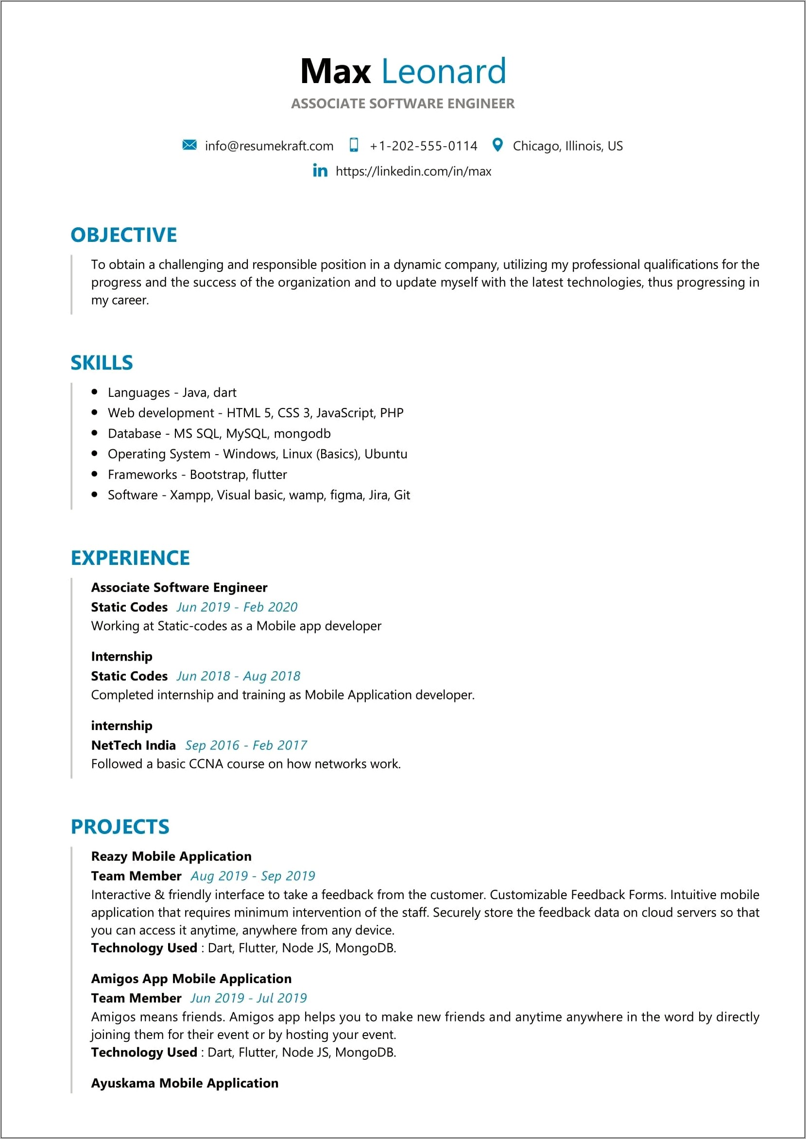 Sample Resume For Associates Degree