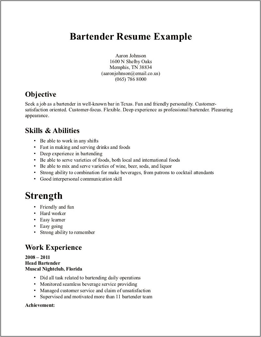 Sample Resume For Brewery Job