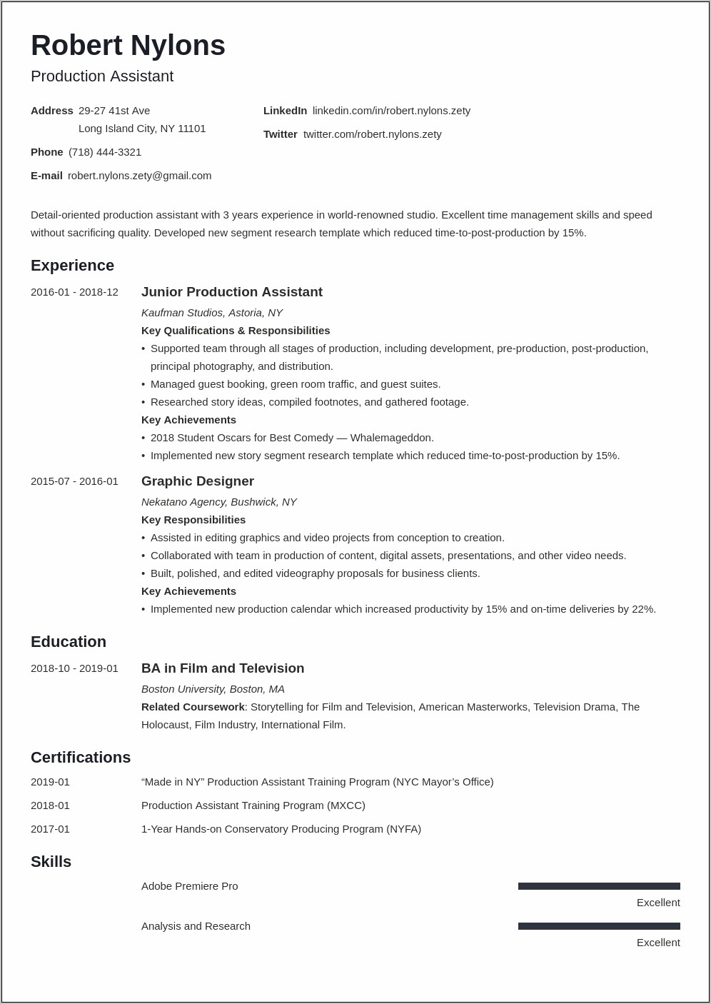 Sample Resume For Cement Industry