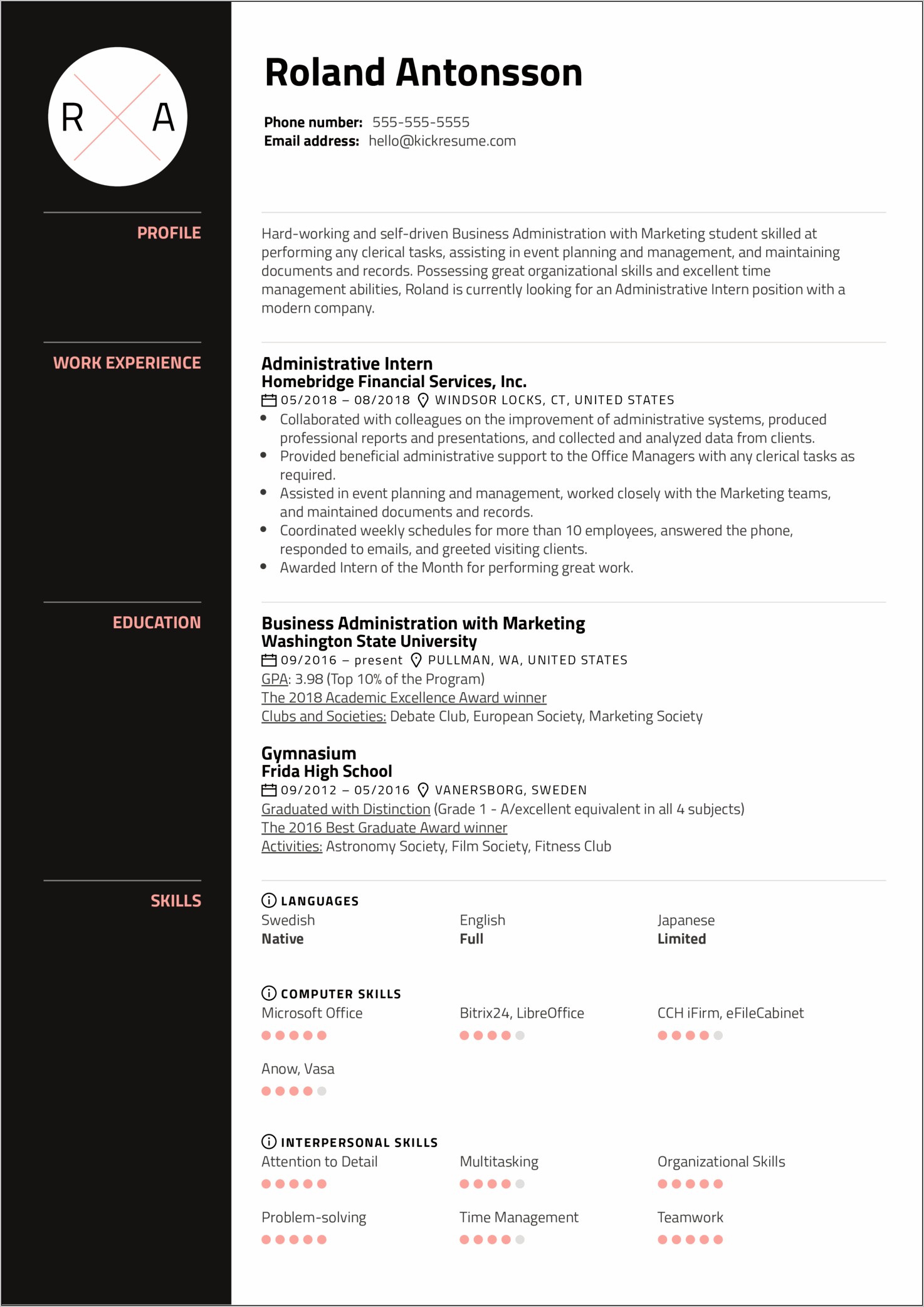 Sample Resume For Clerical Position