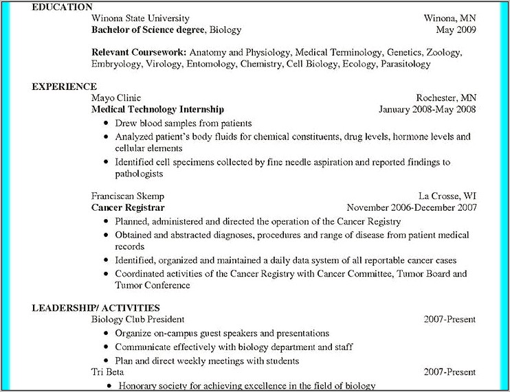 Sample Resume For College Registrar