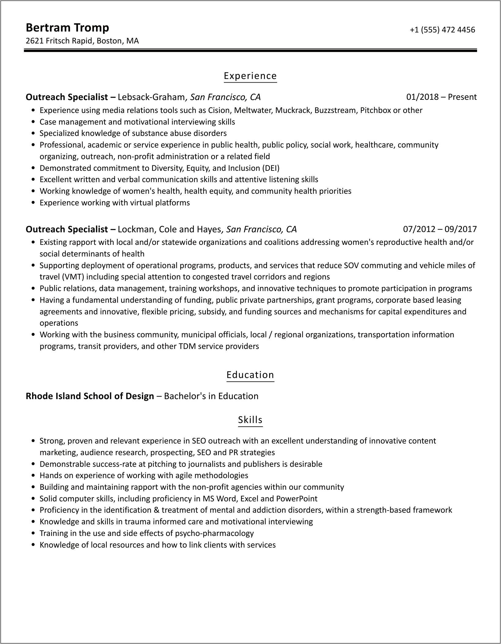 Sample Resume For Eucalypus Specialist