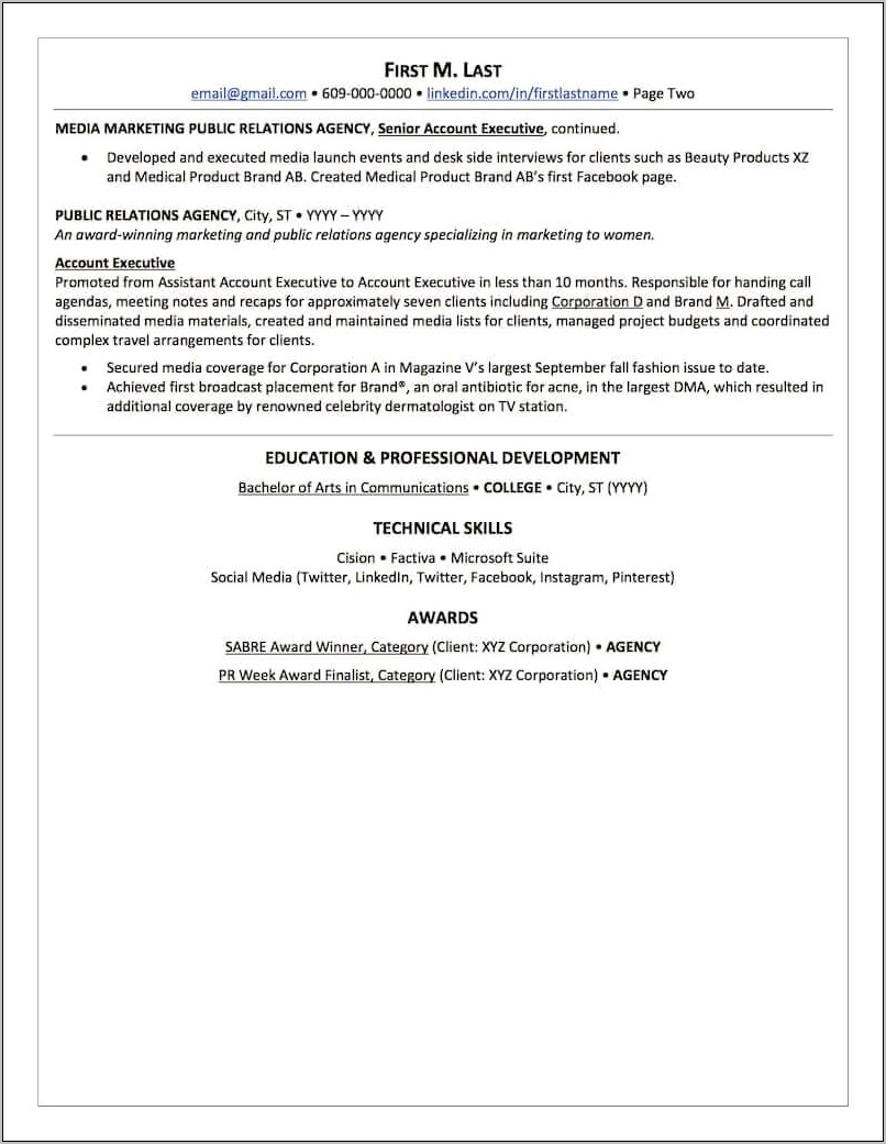 Sample Resume For Government Affairs