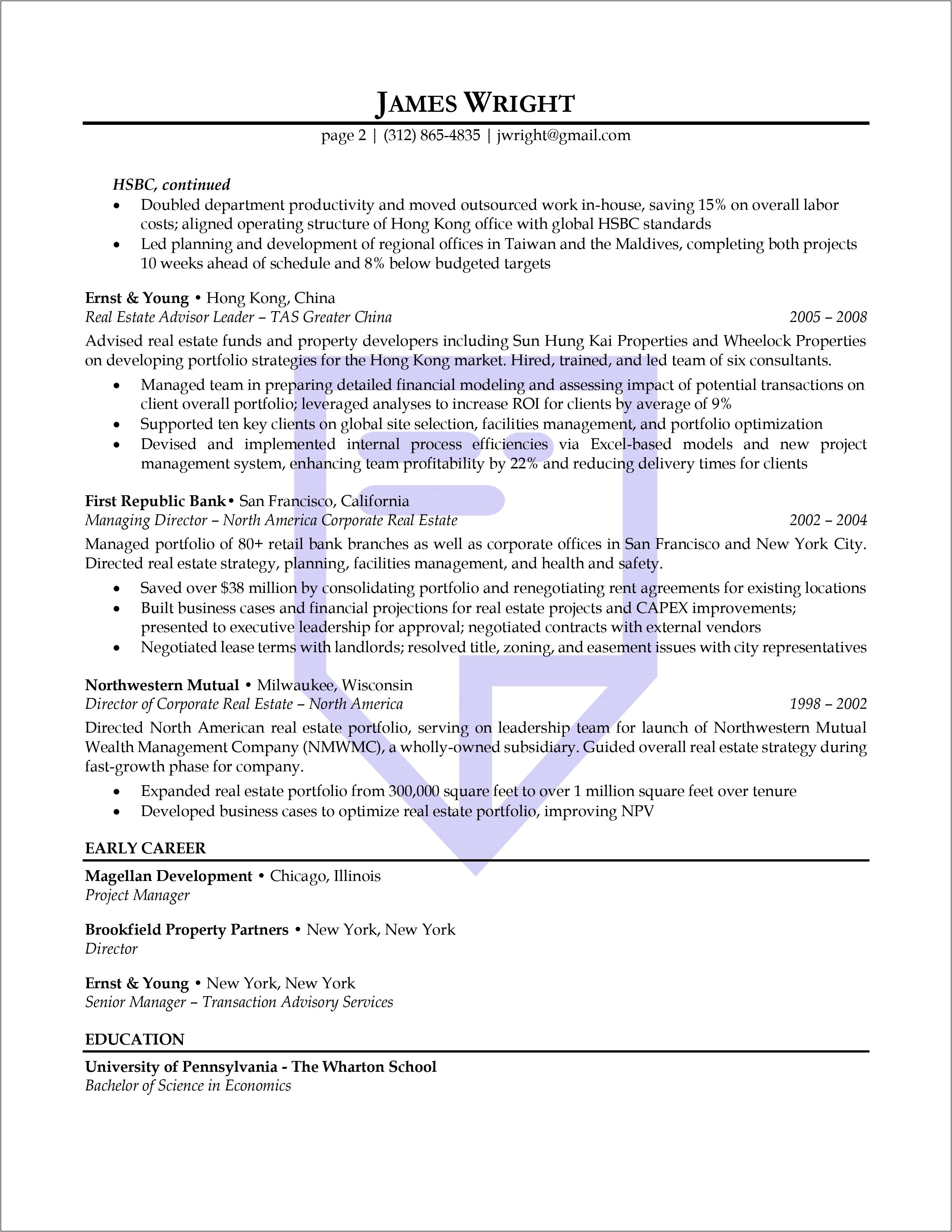 Sample Resume For Hong Kong