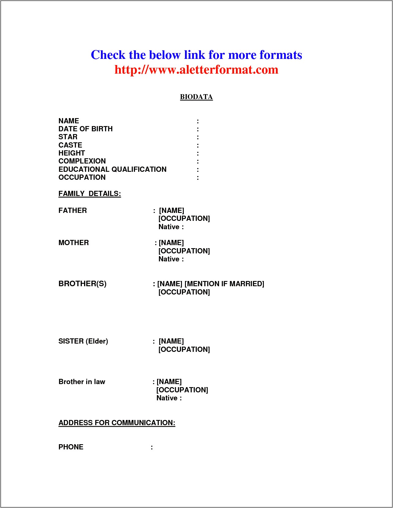 Sample Resume For Marriage Proposal