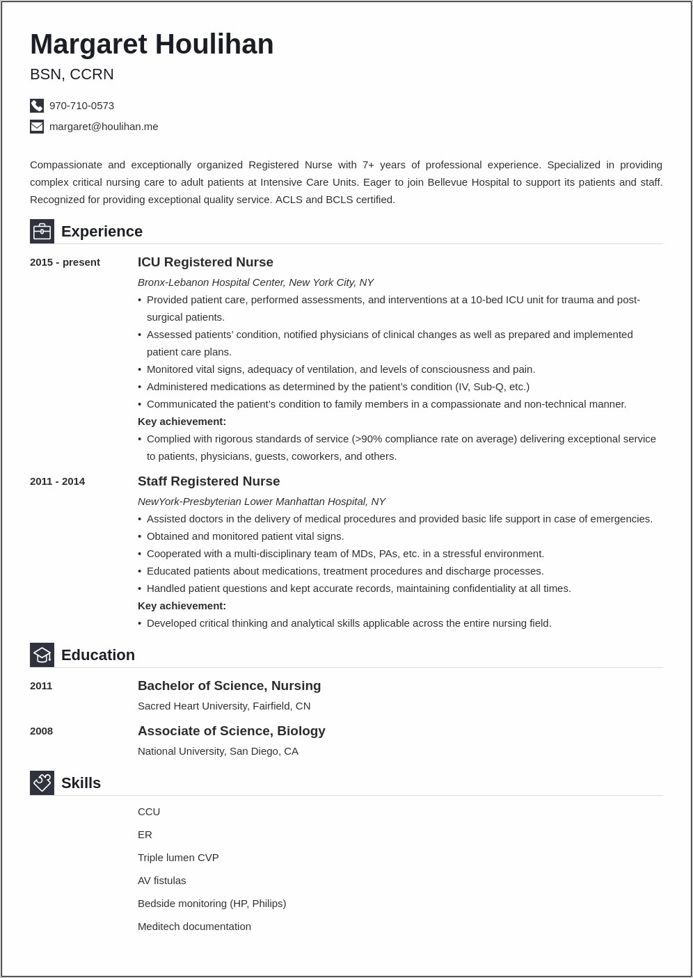 Sample Resume For Nicu Nurses