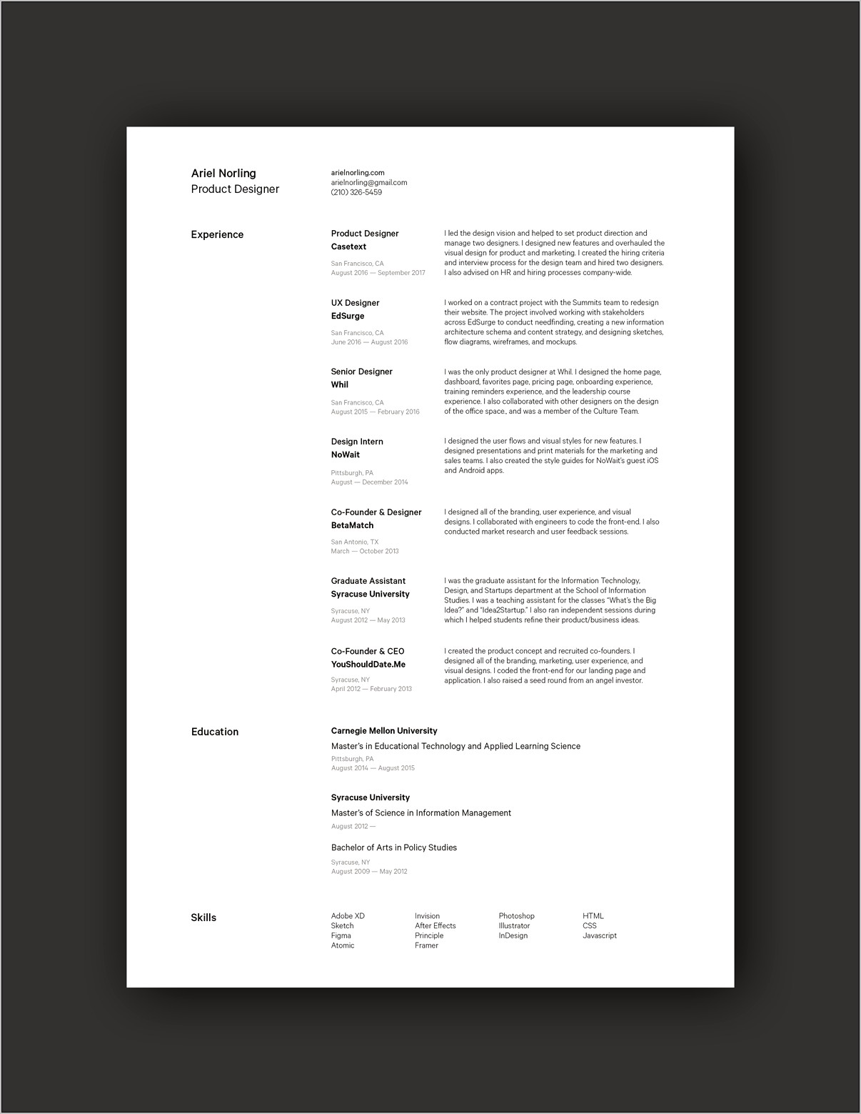 Sample Resume For Older Person