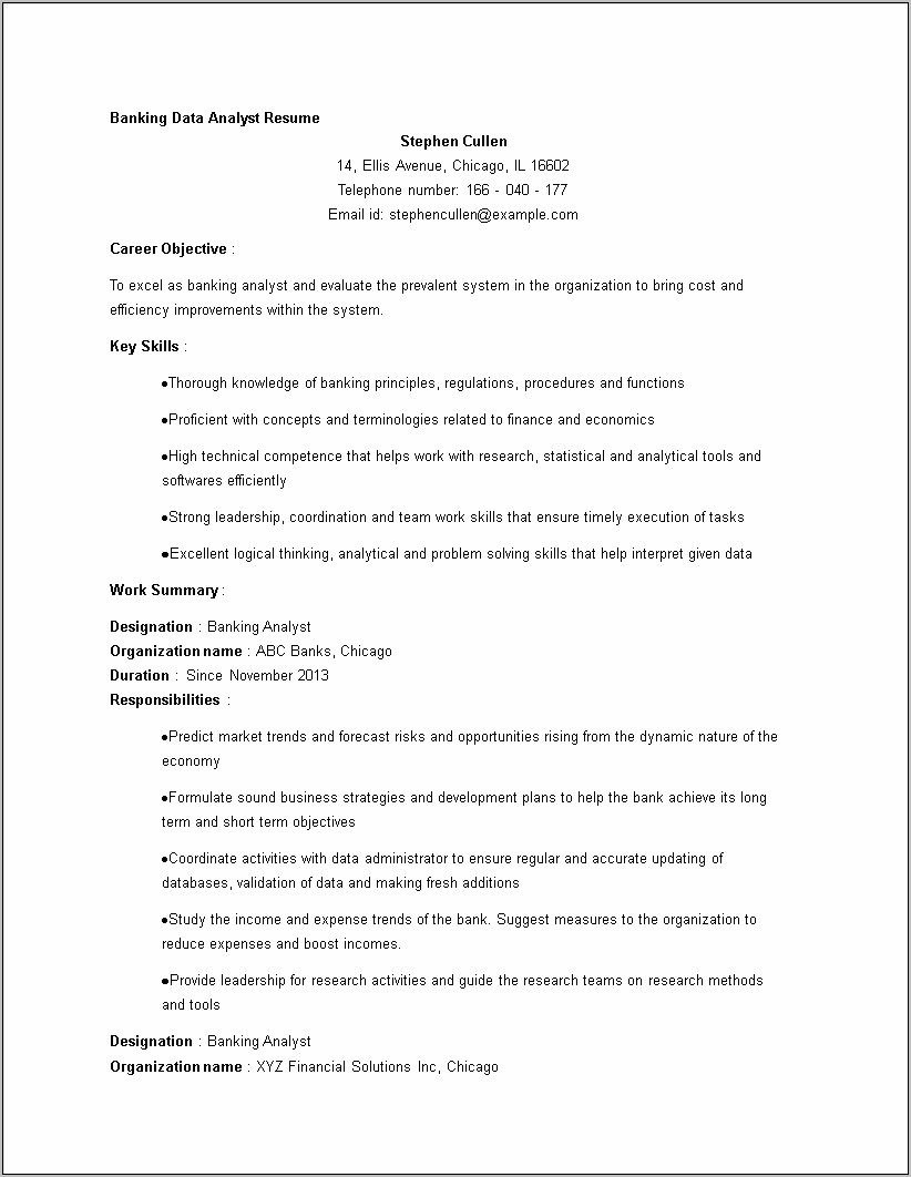 Sample Resume For Pharmaceutical Analyst