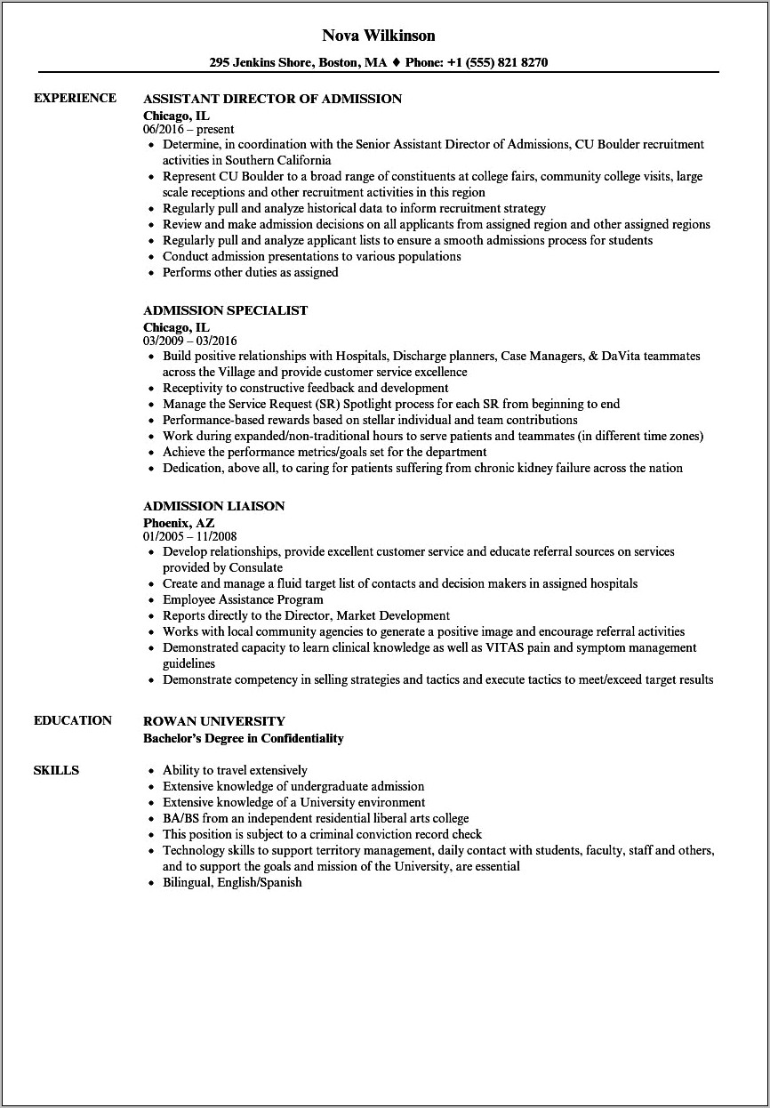 Sample Resume For Postgraduate Admission