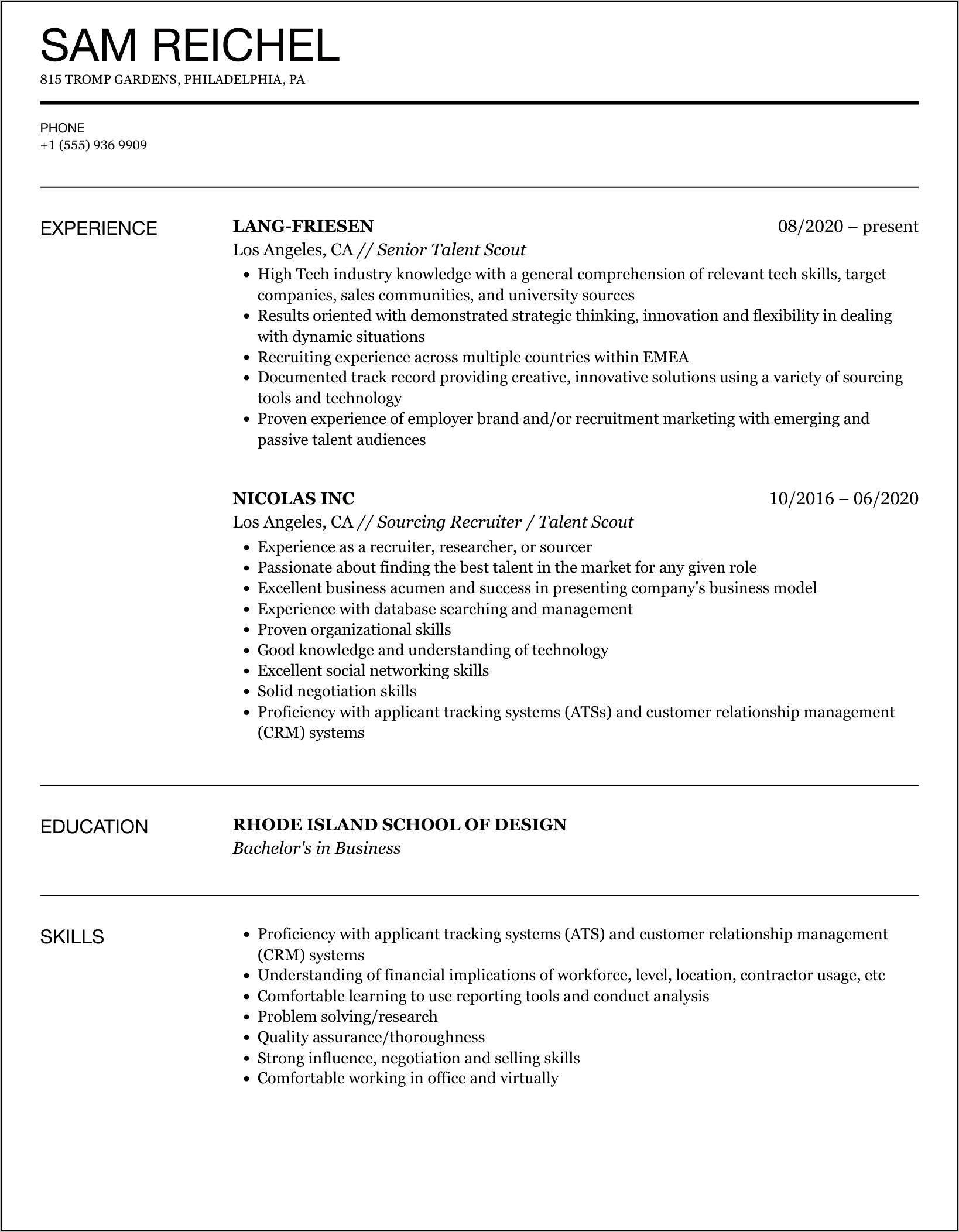 Sample Resume For Scouting Involvement