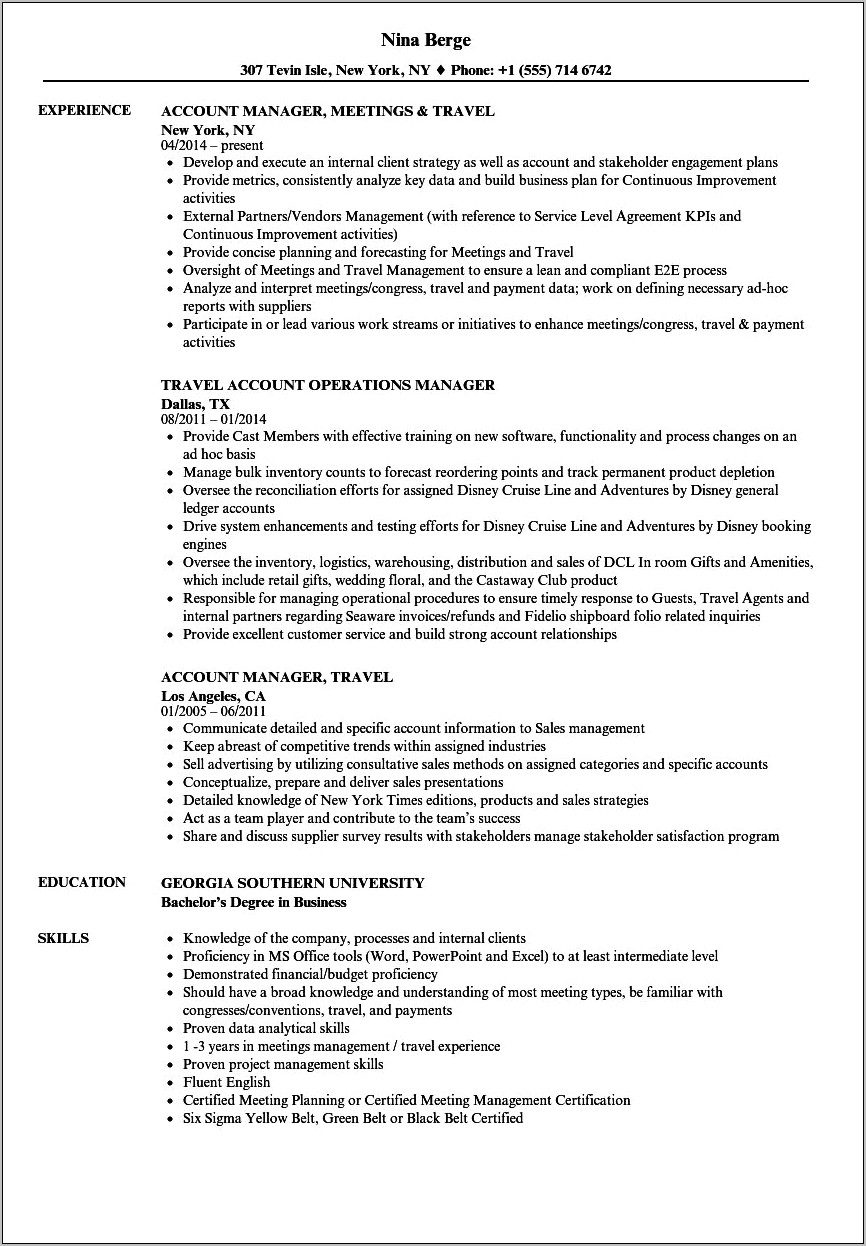 Sample Resume For Six Sigma