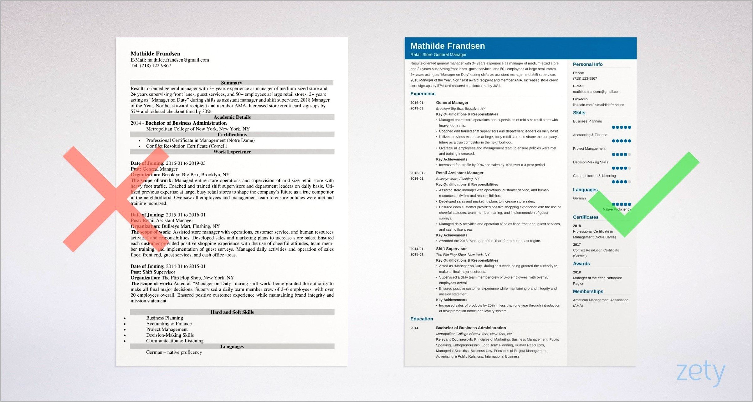 Sample Resume General Manager Finance